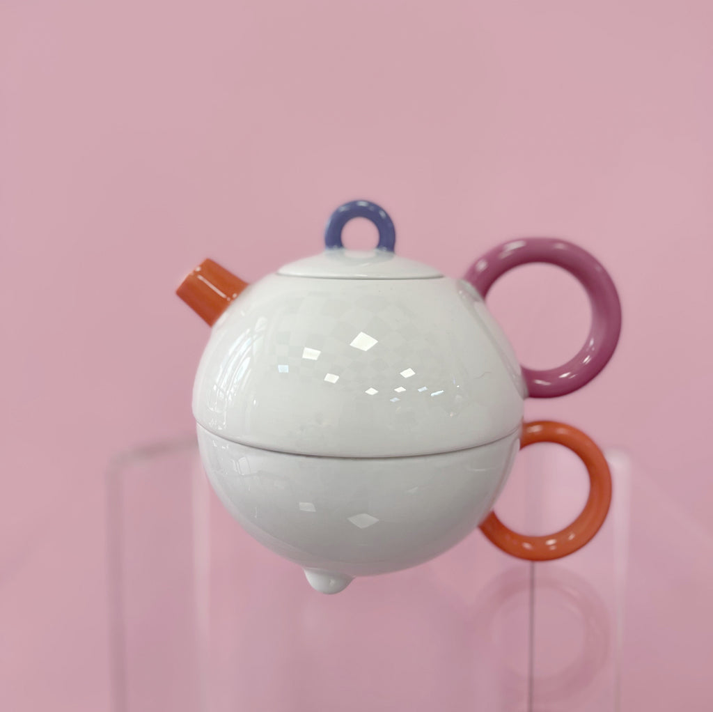 Théière collection Fantasia Memphis Design, années 80, par Matteo Thun