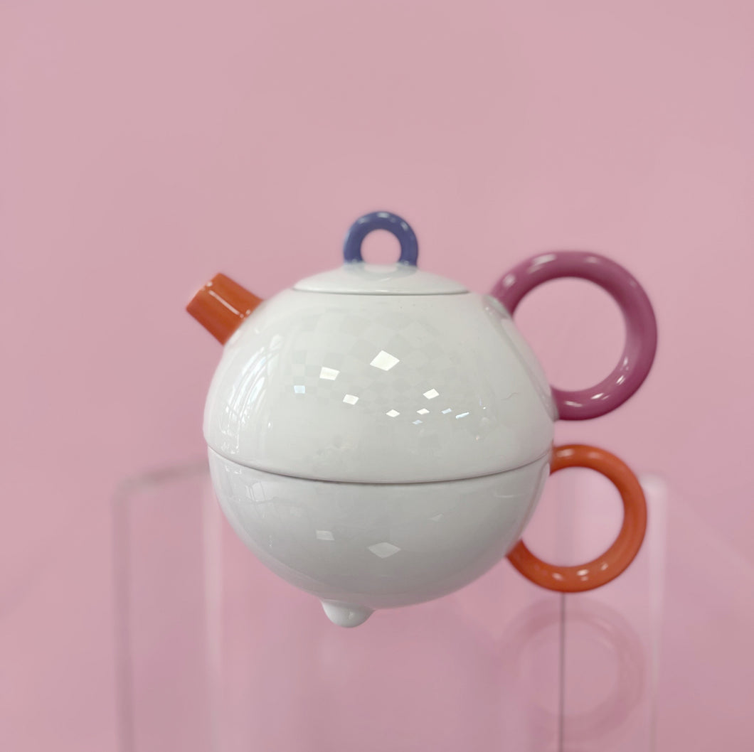 Théière collection Fantasia Memphis Design, années 80, par Matteo Thun
