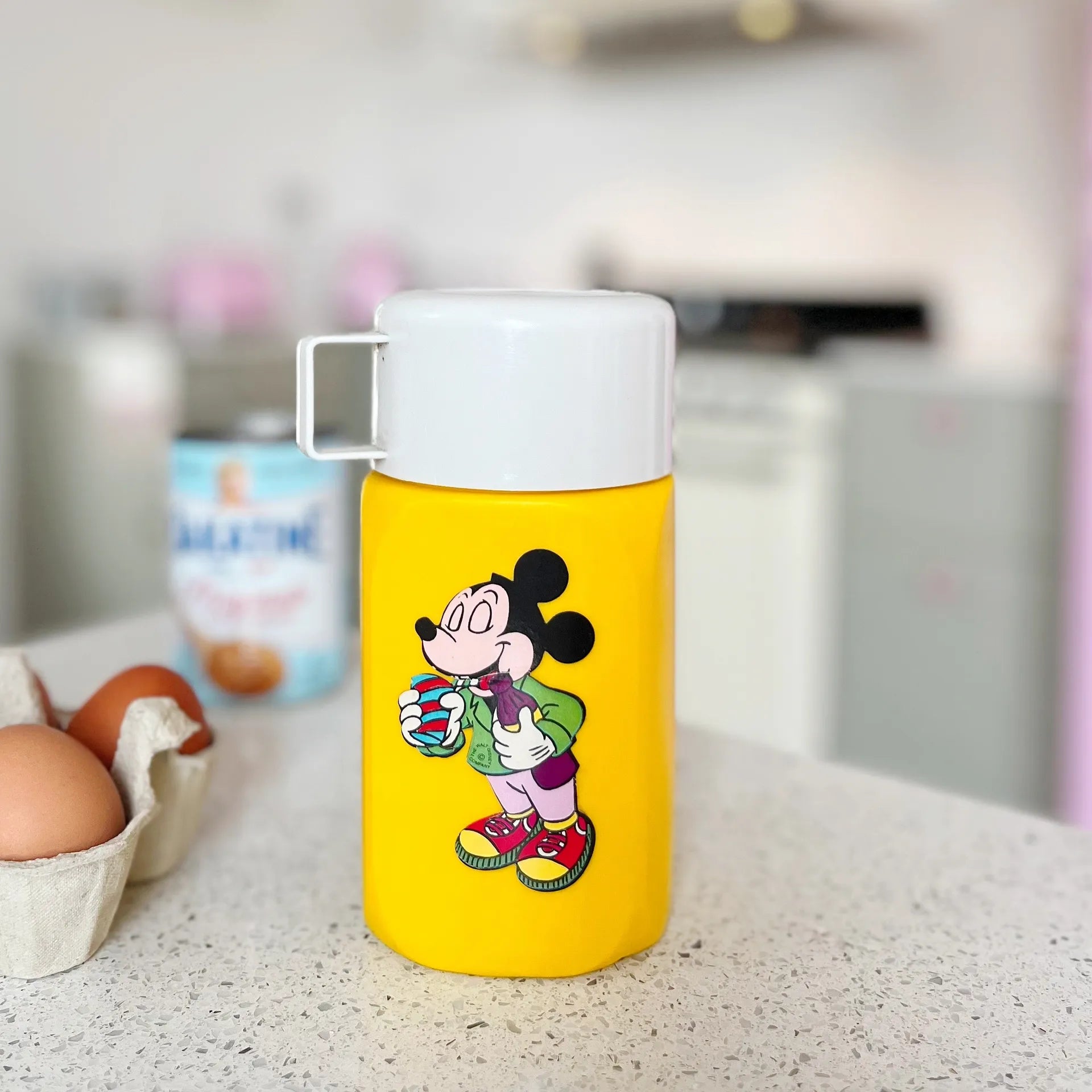 Thermos vintage 90s Mickey jaune - Club Barbara