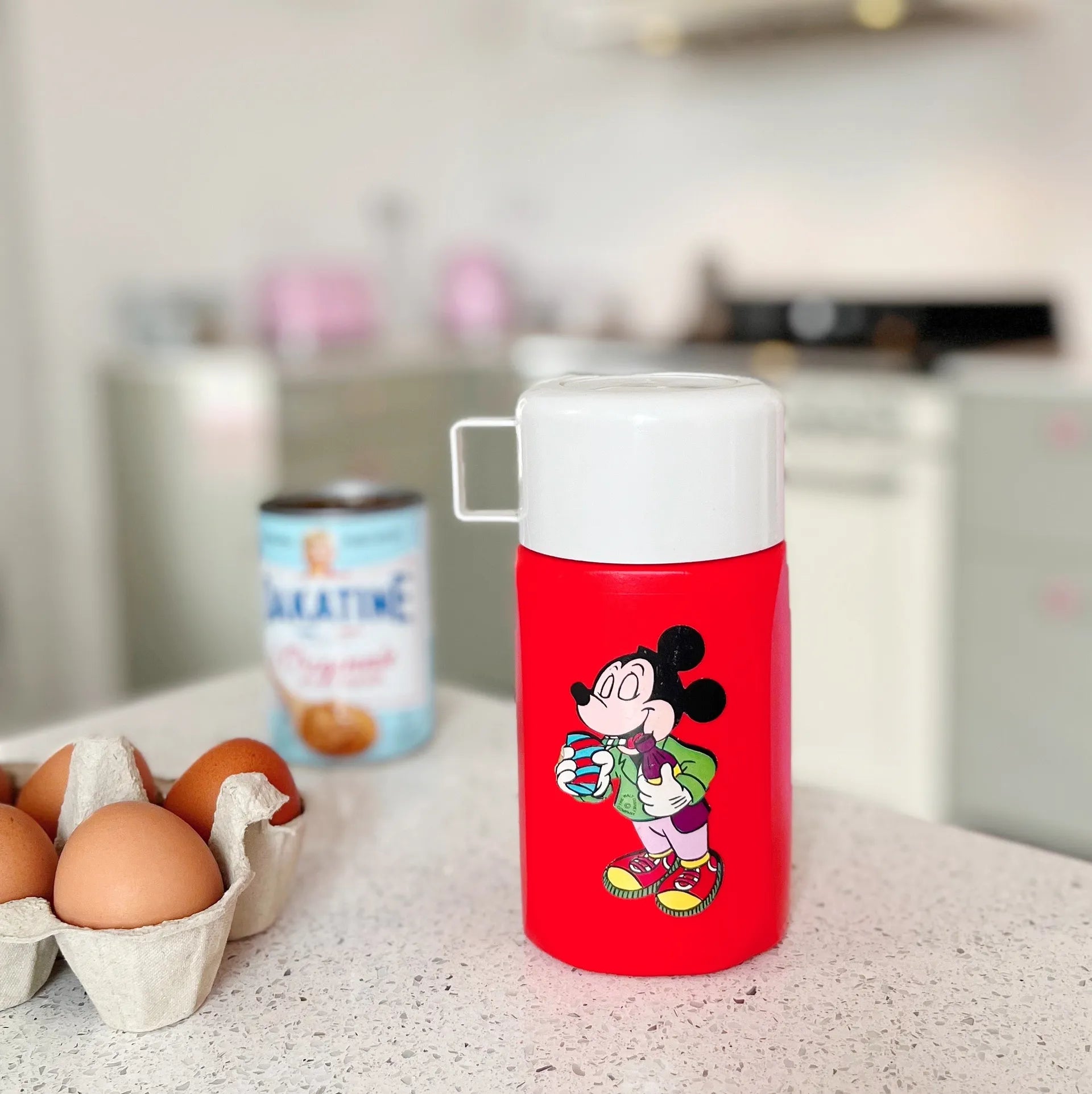 Thermos vintage 90s Mickey rouge - Club Barbara