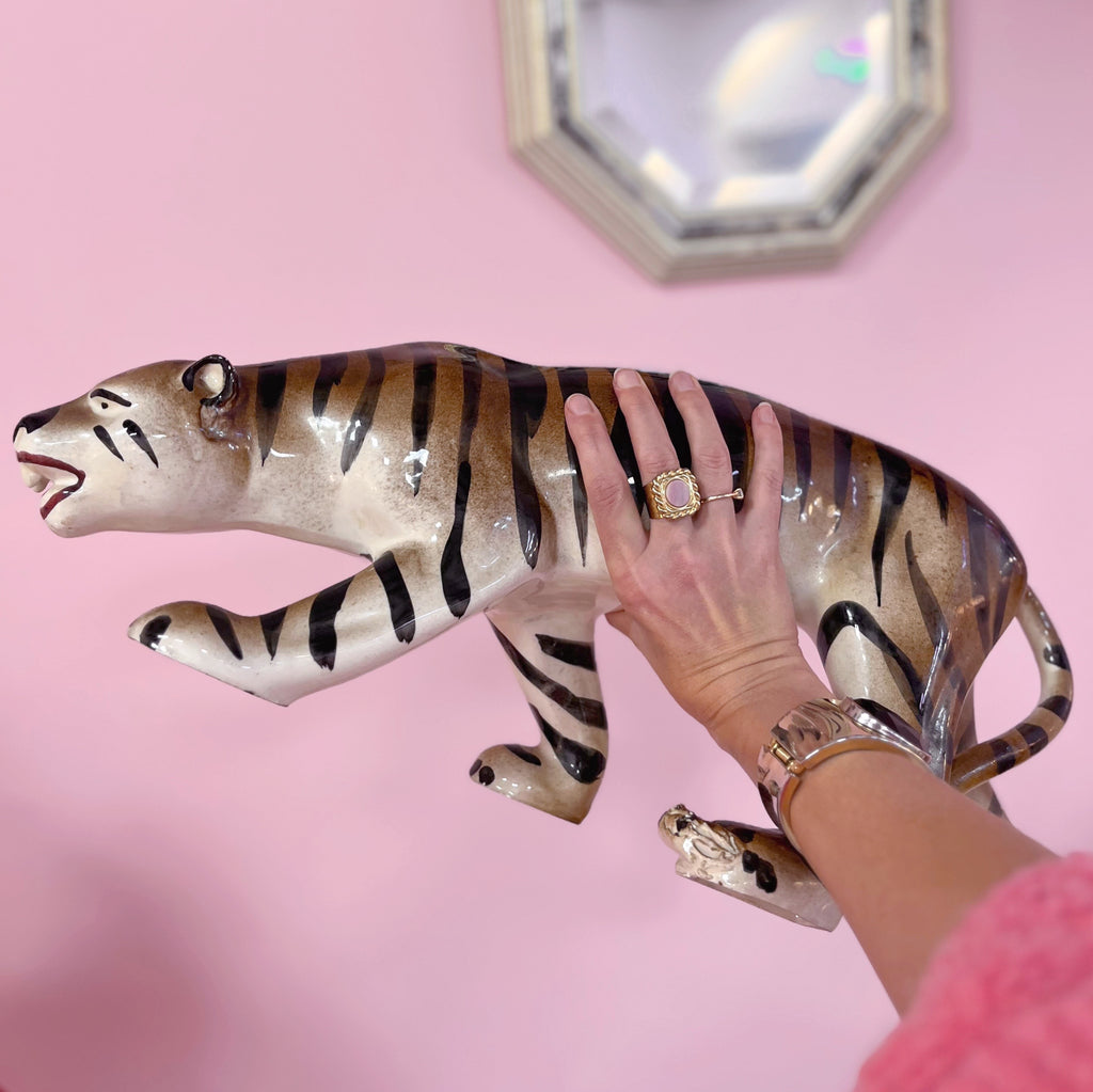 Tigre en céramique émaillée, années 70