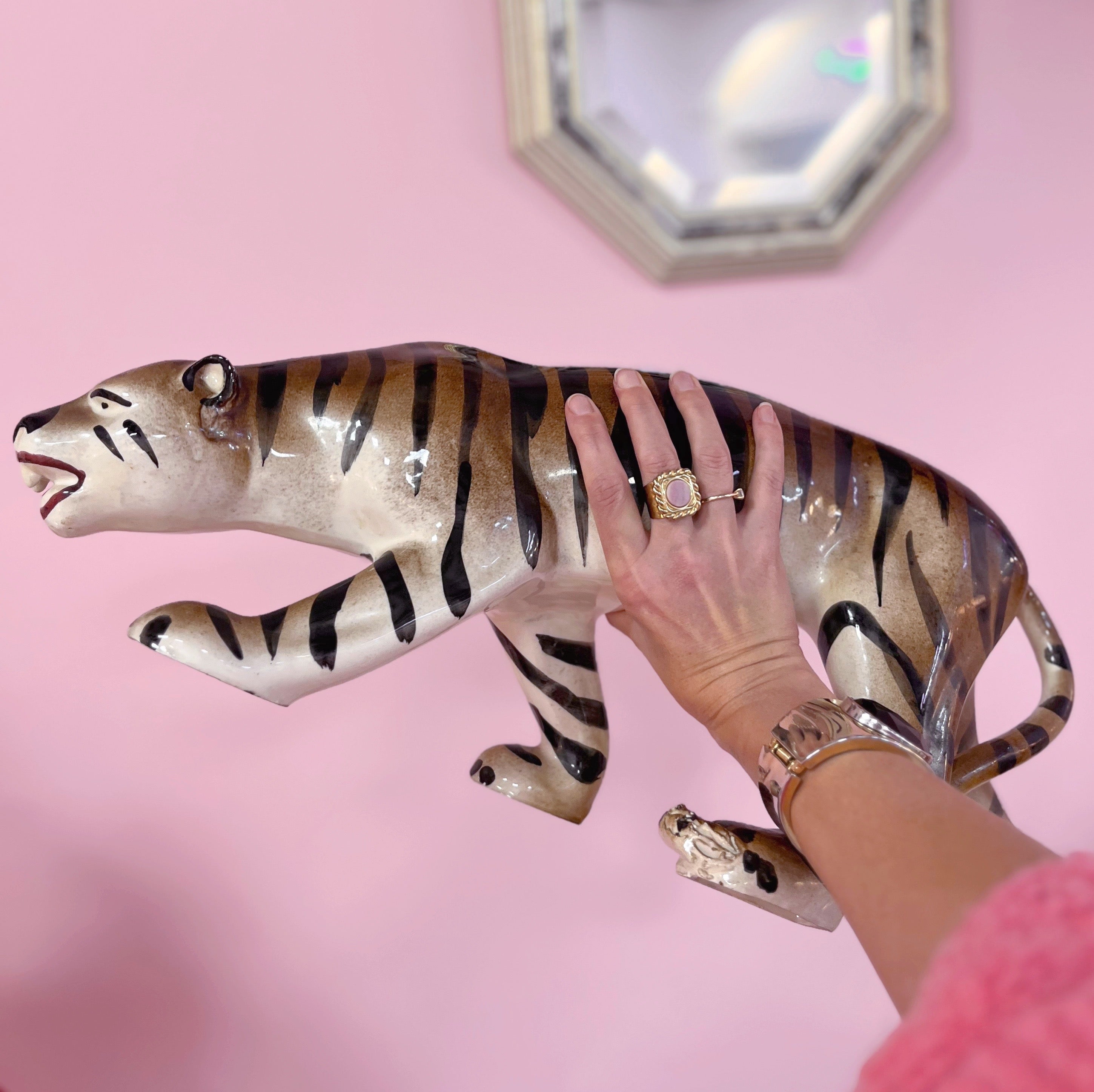 Tigre en céramique émaillée, années 70