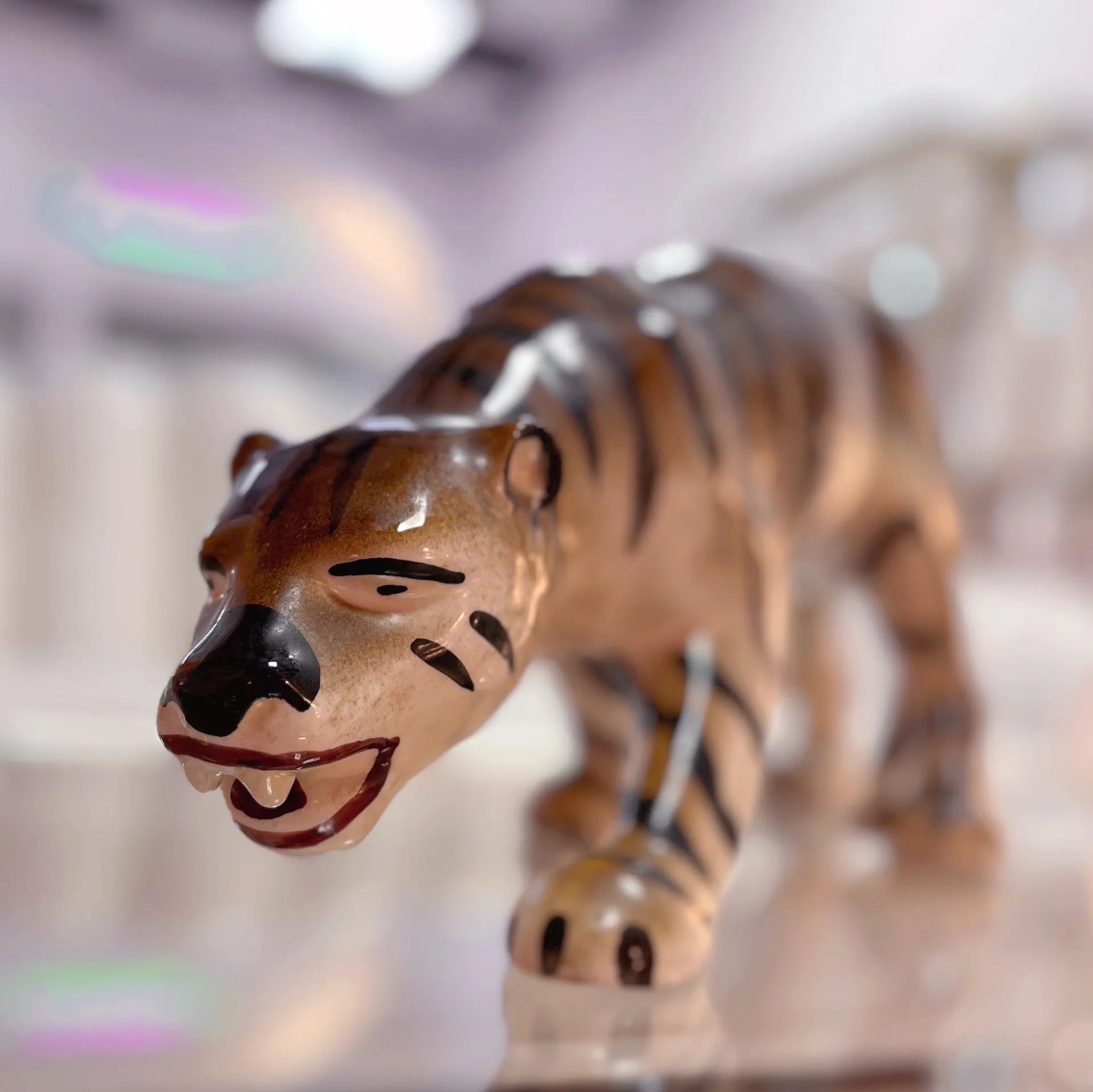 Tigre en céramique émaillée, années 70 - Club Barbara