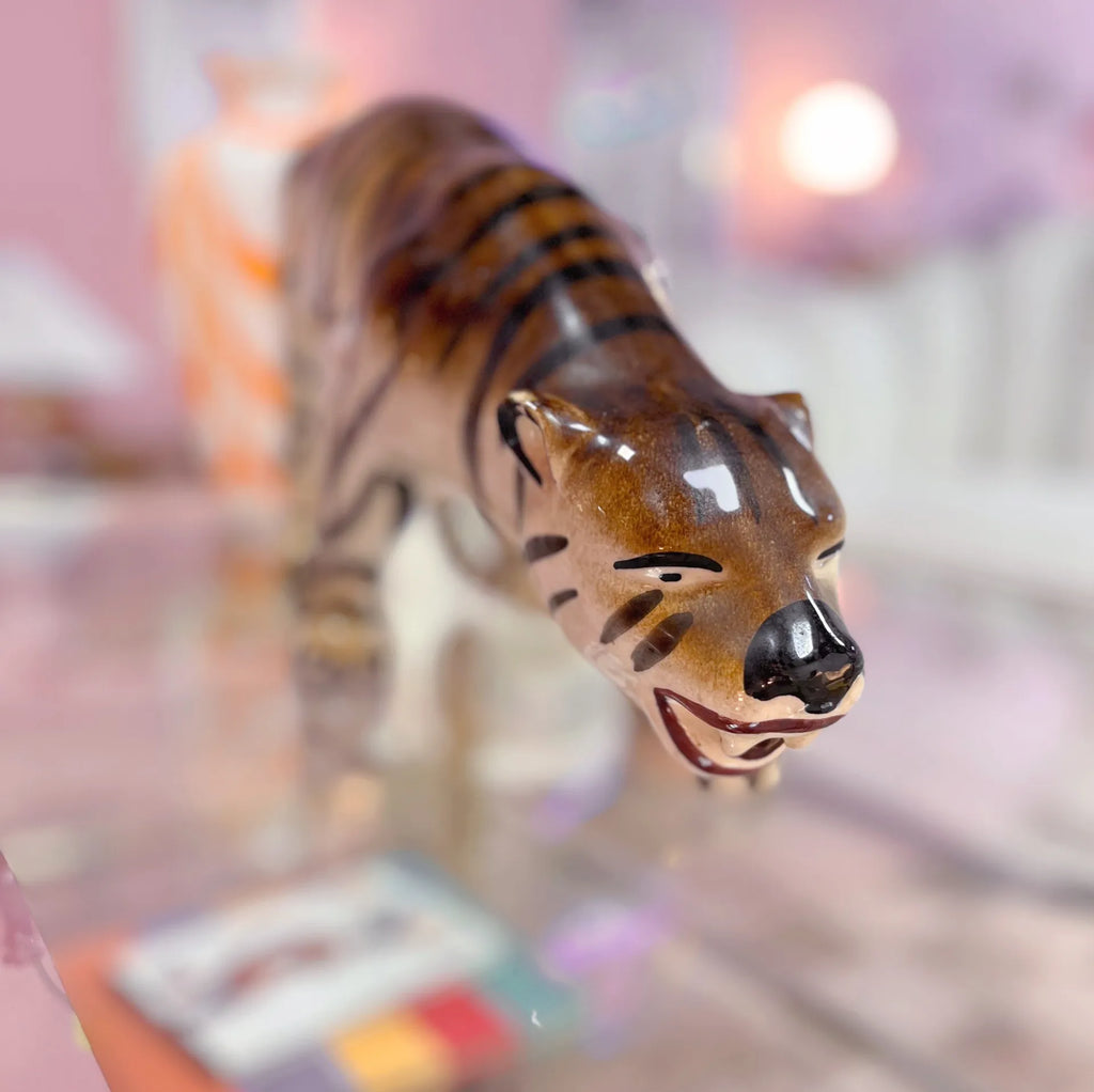 Tigre en céramique émaillée, années 70 - Club Barbara