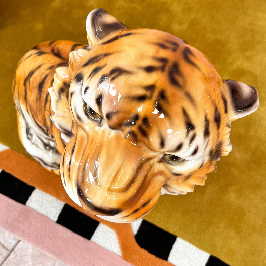 Tigre en Céramique Émaillée – Italie, Années 80 - Club Barbara
