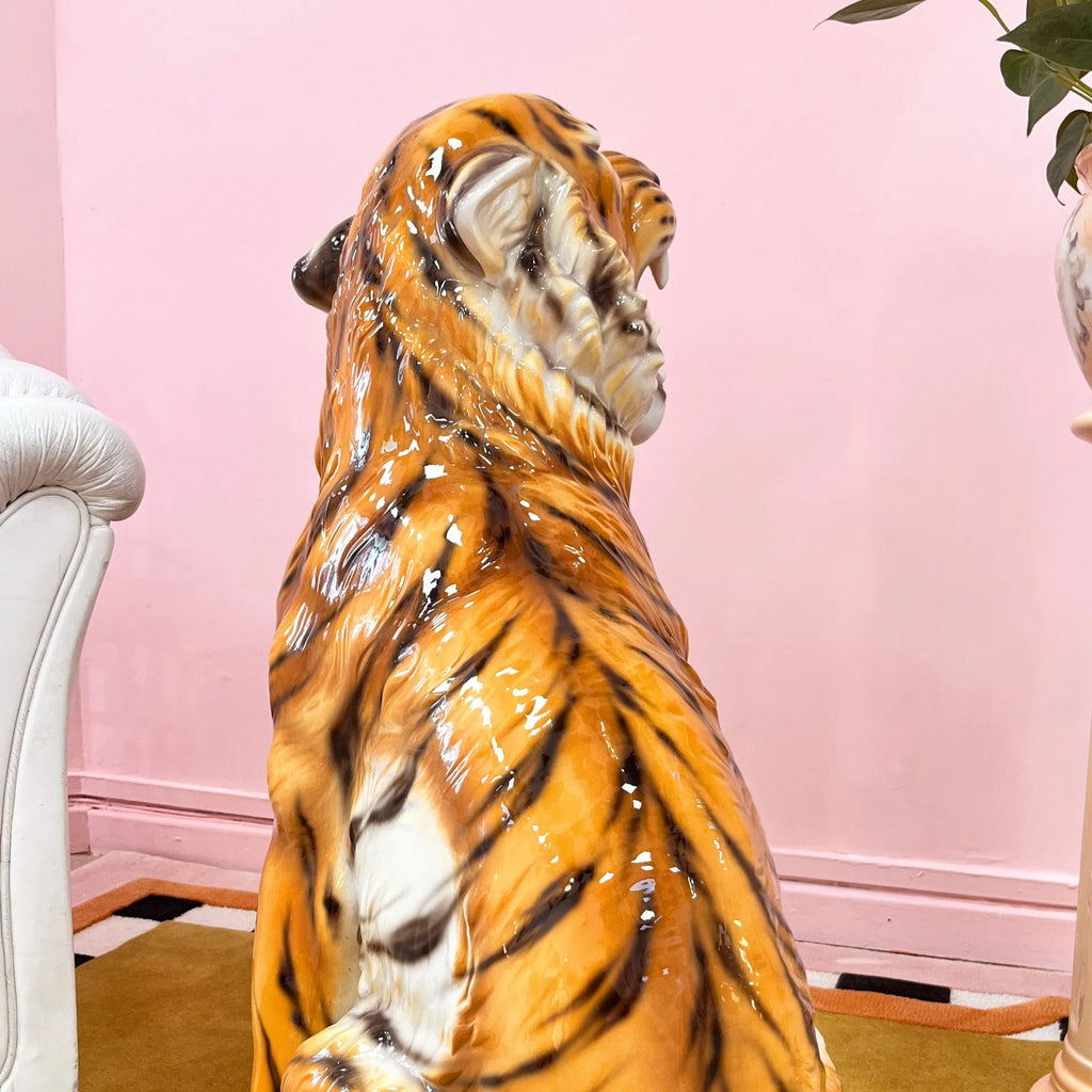 Tigre en Céramique Émaillée – Italie, Années 80 - Club Barbara