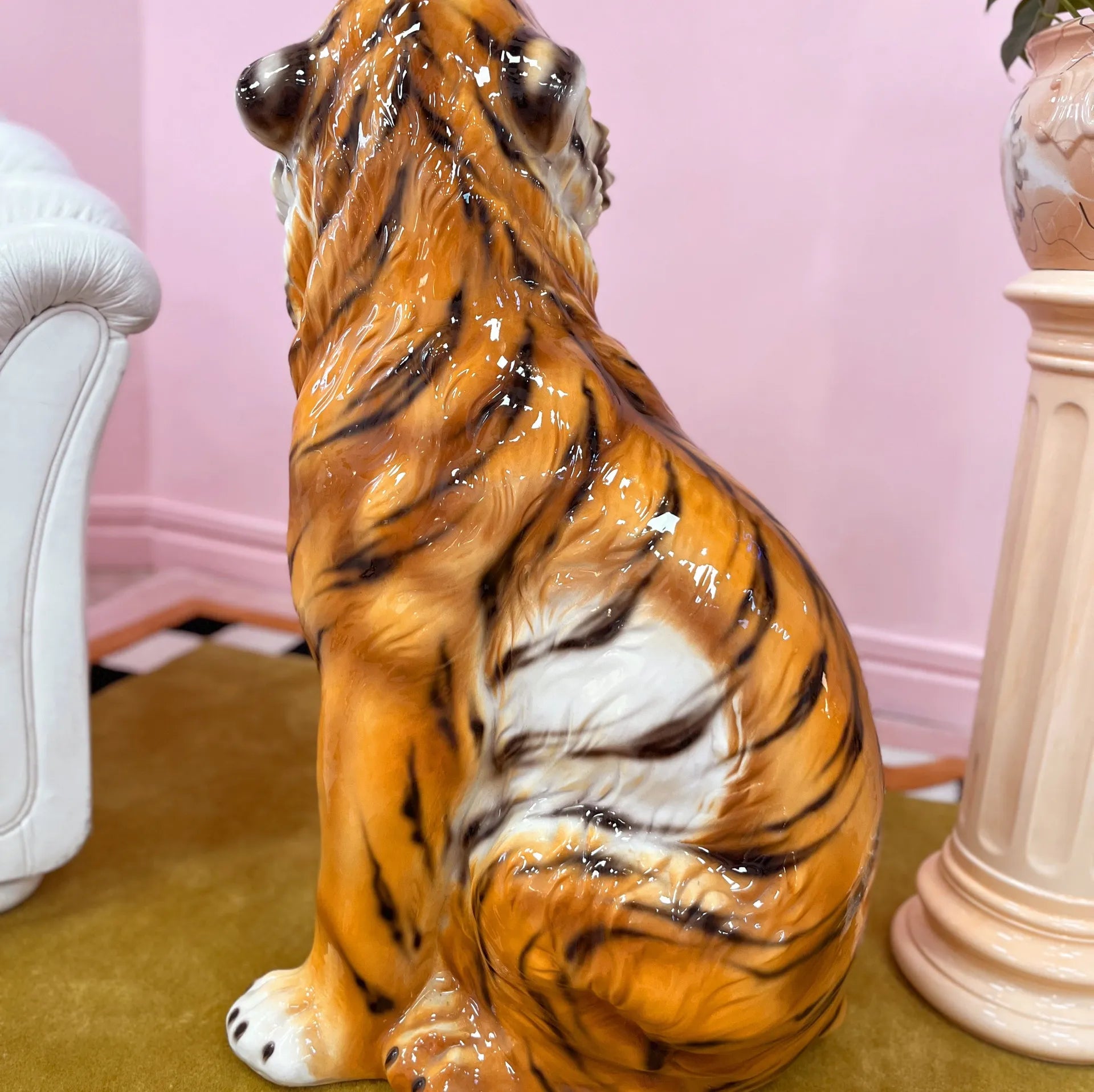 Tigre en Céramique Émaillée – Italie, Années 80 - Club Barbara