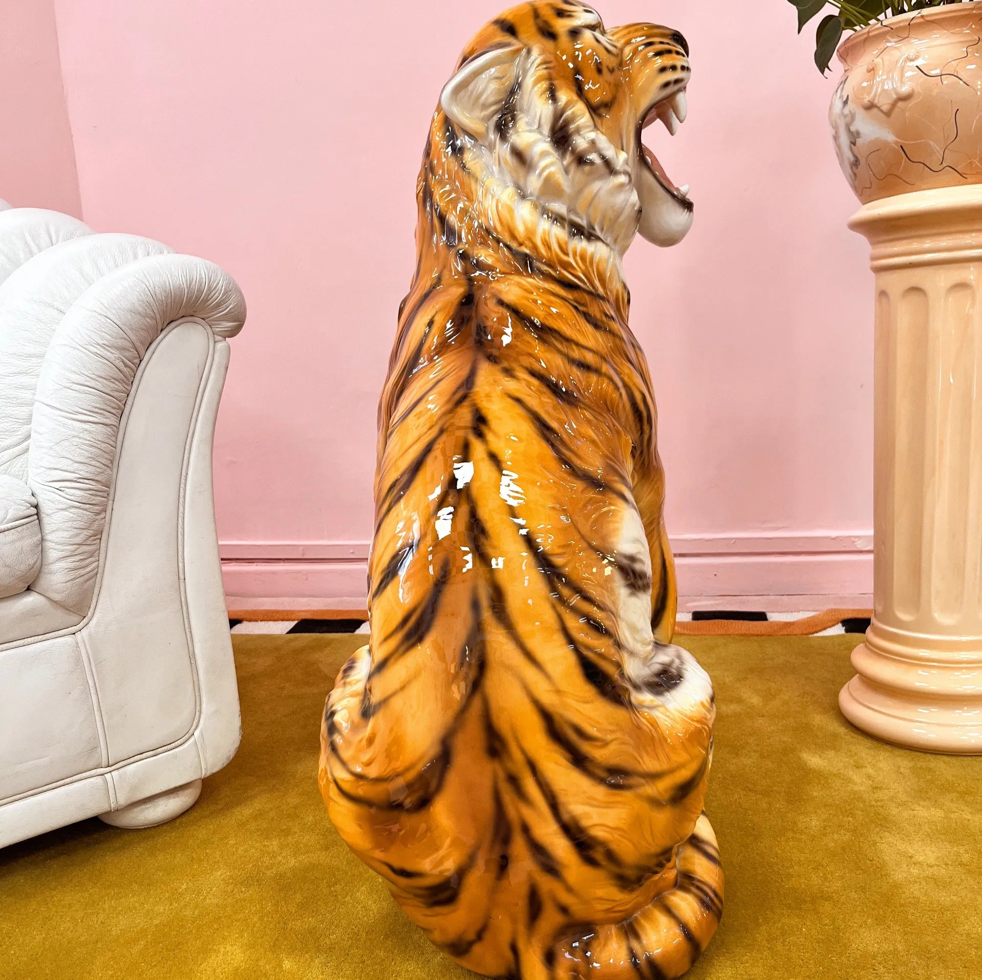Tigre en Céramique Émaillée – Italie, Années 80 - Club Barbara