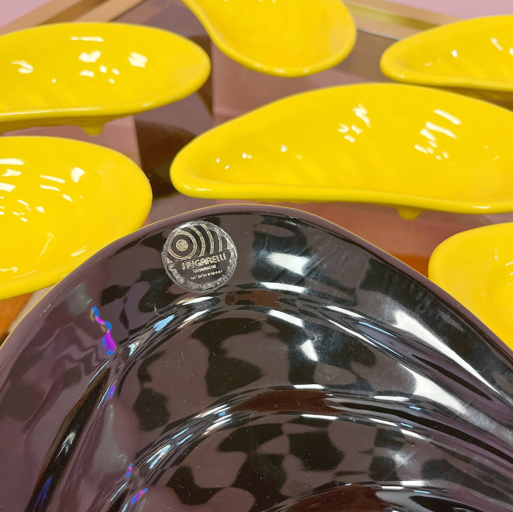 Vaisselle design italien vintage relief moulé en céramique Club Barbara
