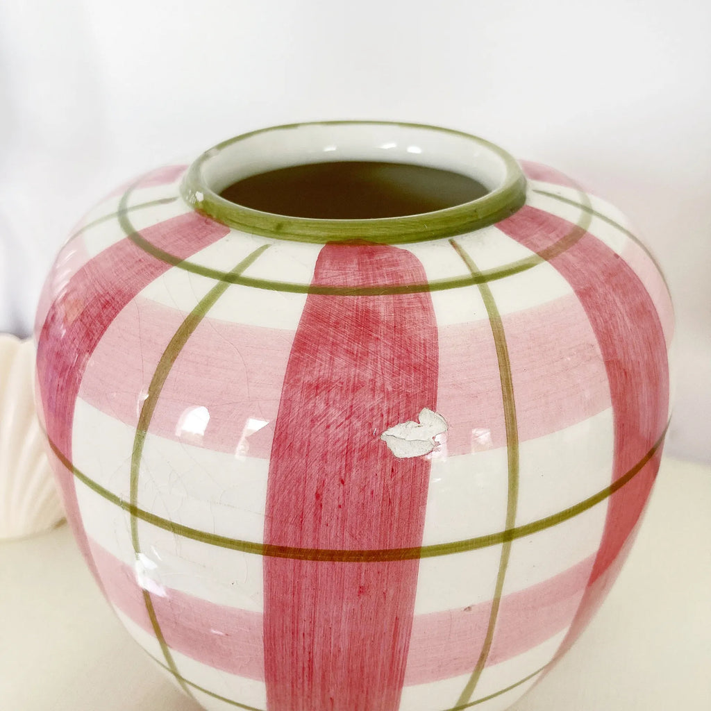 Vase à carreaux rose et vert - Club Barbara