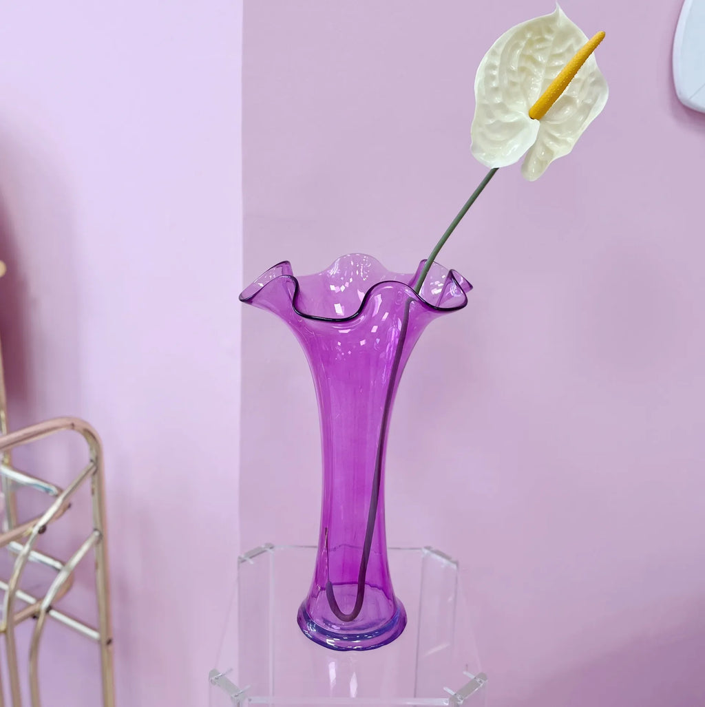 Vase Améthyste à Volant – Verre, vintage - Club Barbara