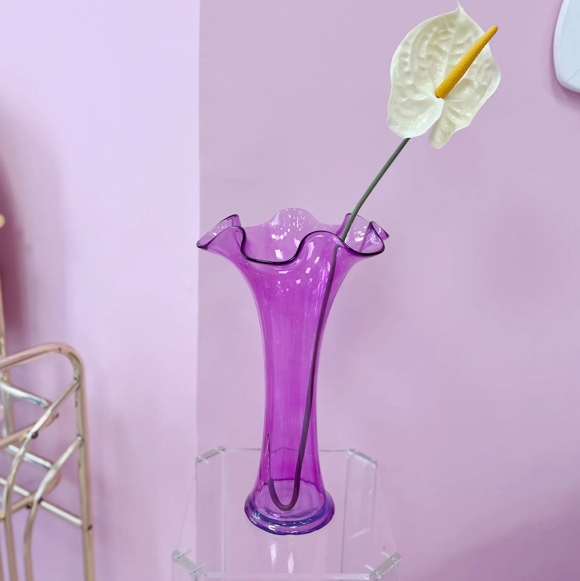 Vase Améthyste à Volant – Verre, vintage - Club Barbara