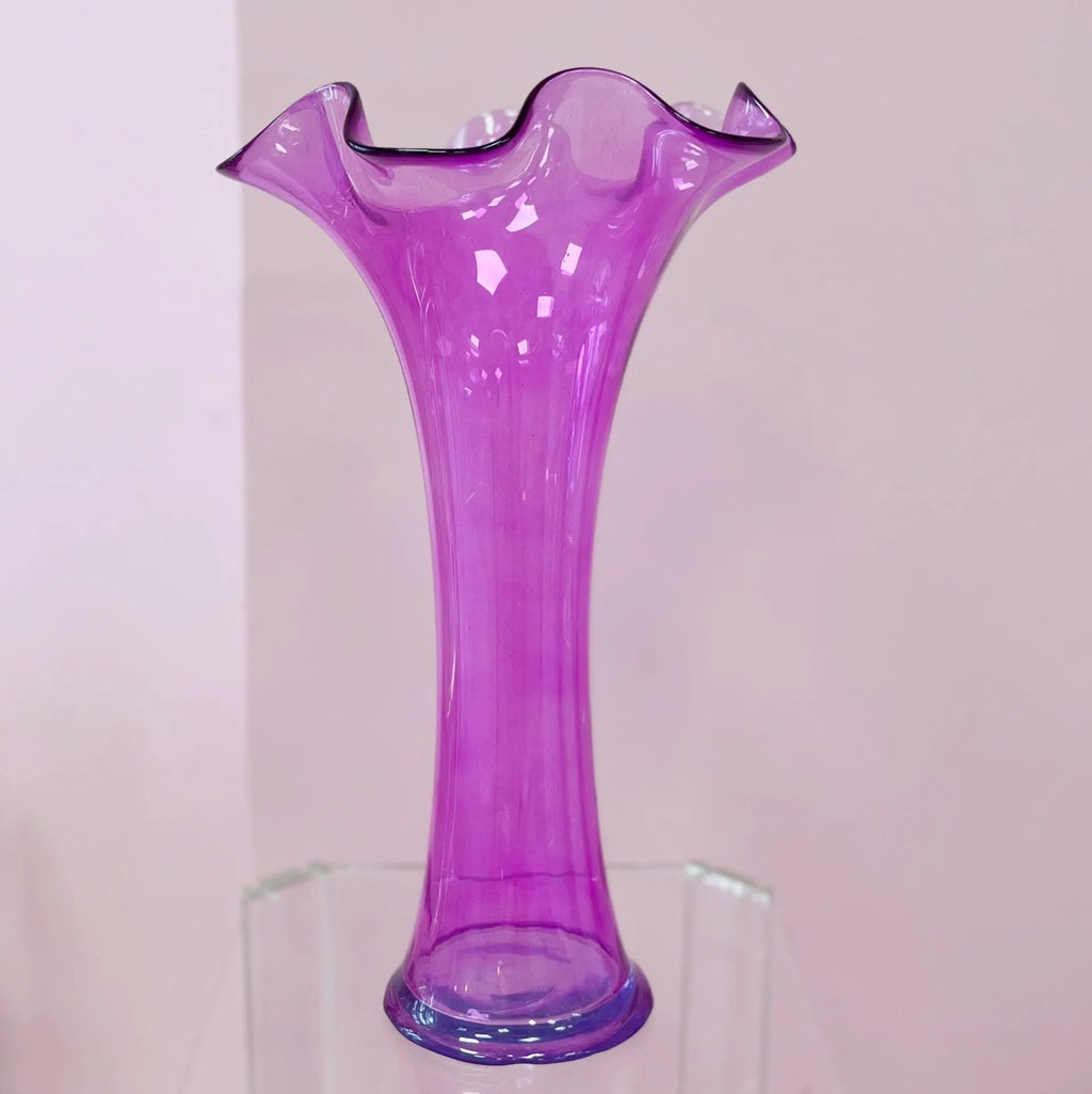 Vase Améthyste à Volant – Verre, vintage - Club Barbara