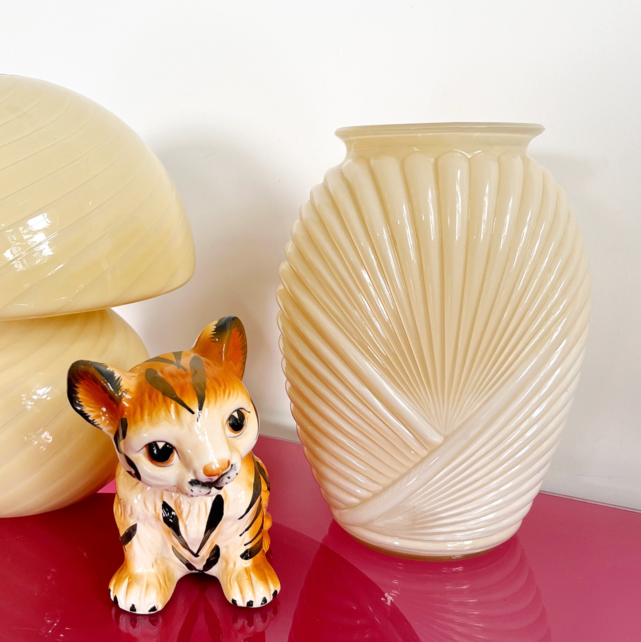 Vase Anchor Hocking annees 80 beige