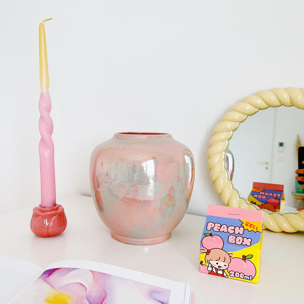 Vase boule 80’s gris et rose - Club Barbara