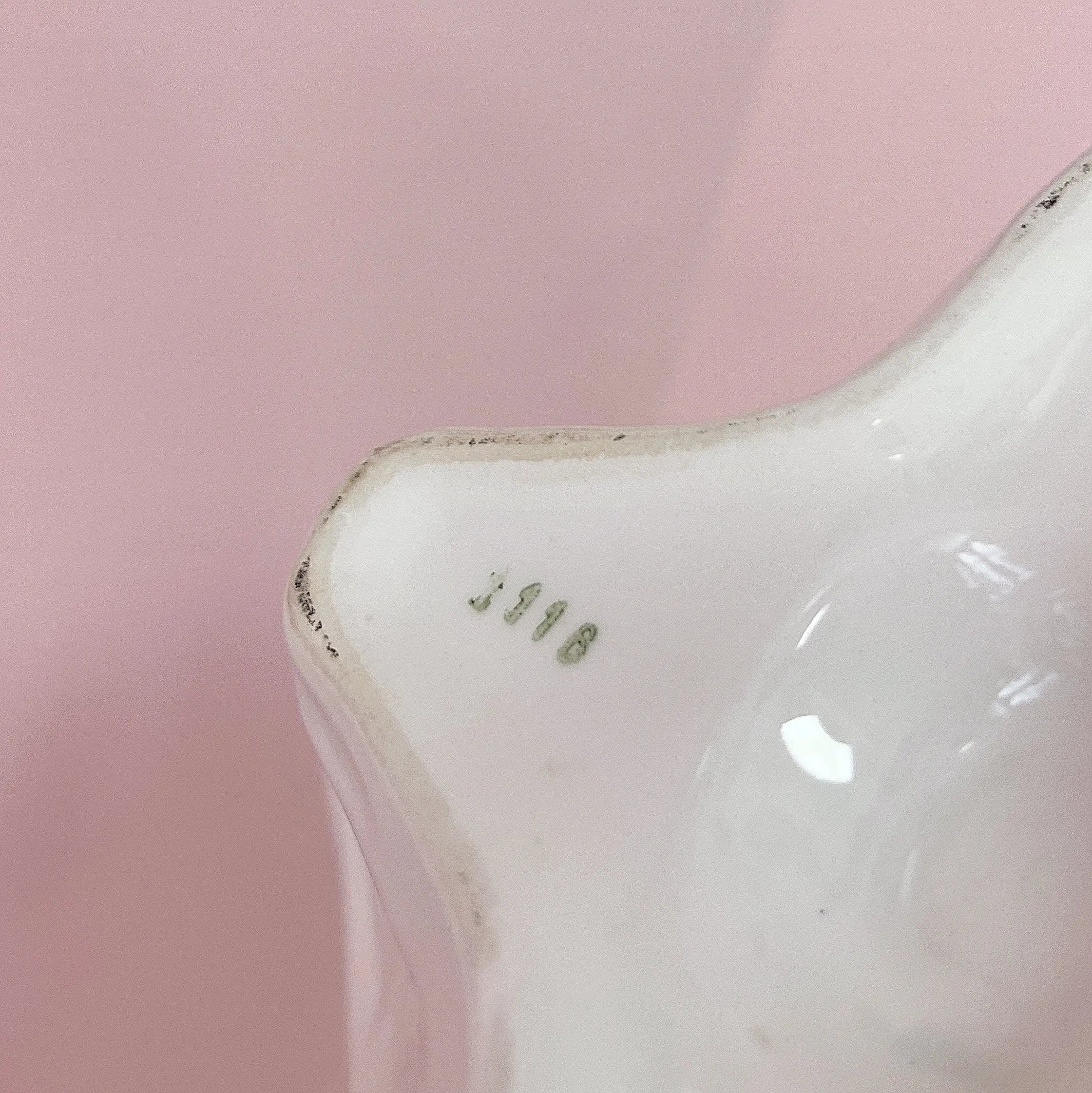 Vase en céramique italienne vintage blanc émaillé Club Barbara