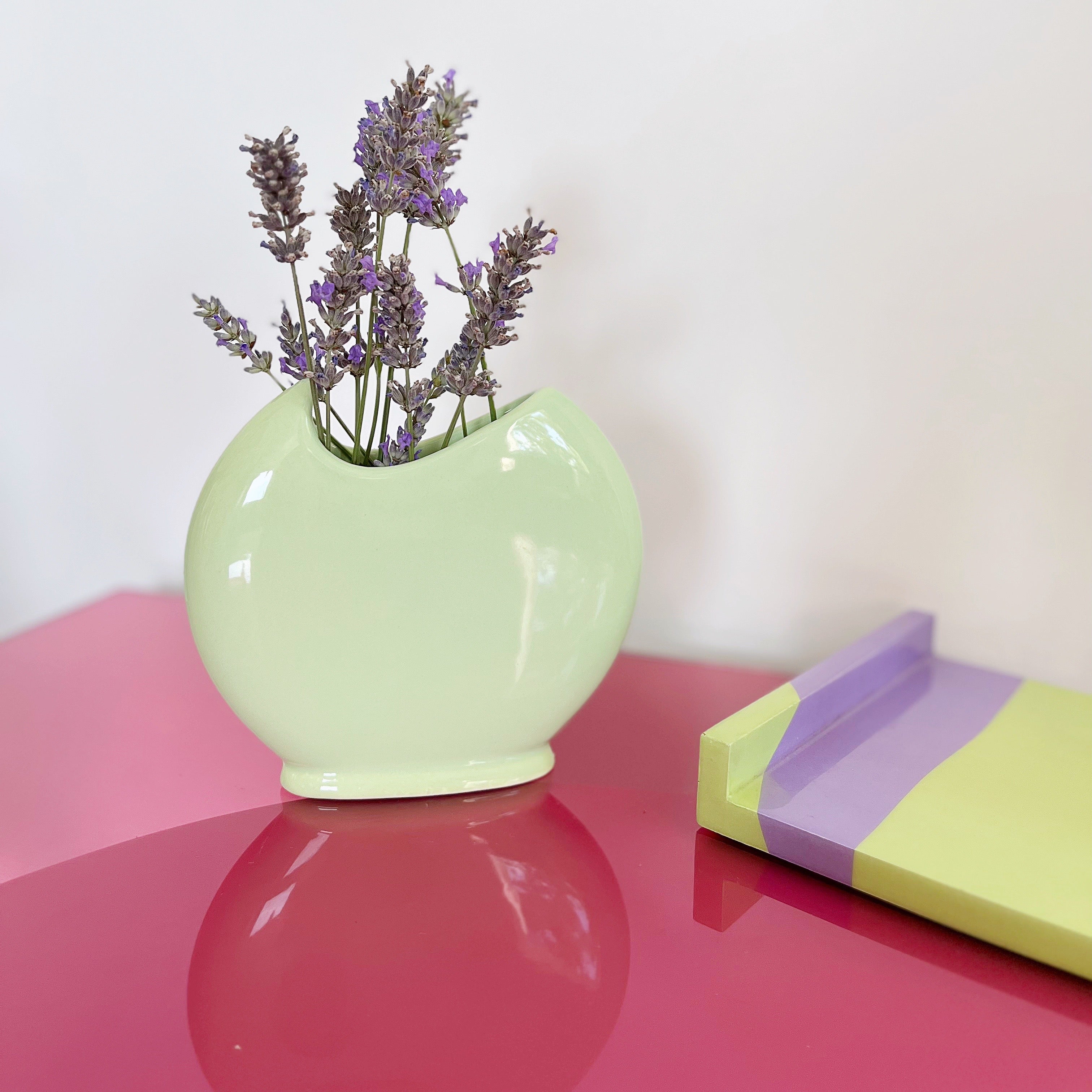 Vase wavy vert pastel