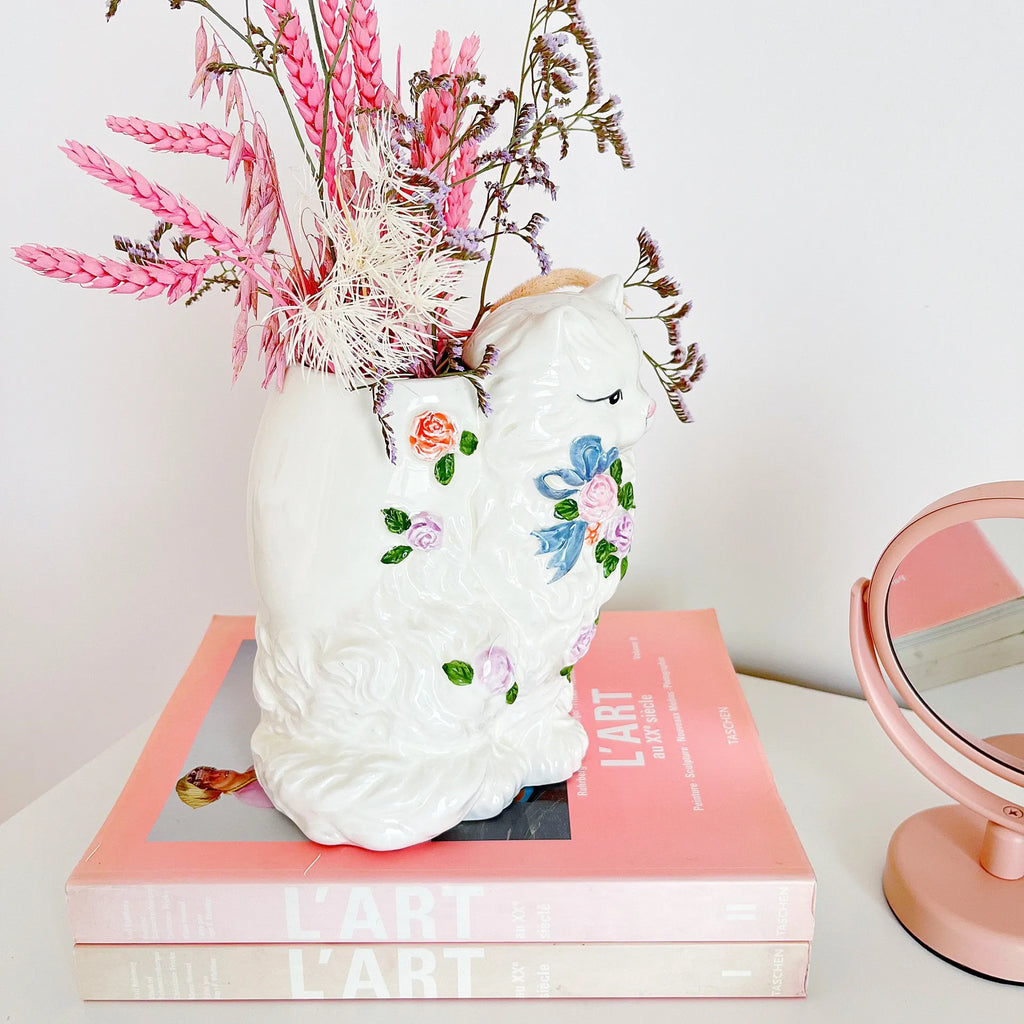 Vase chat fleuri - Club Barbara