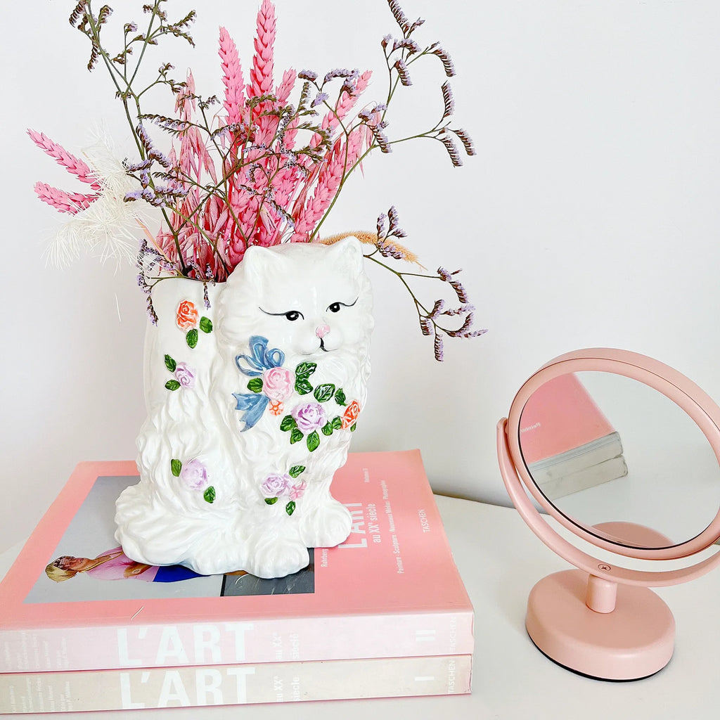 Vase chat fleuri - Club Barbara