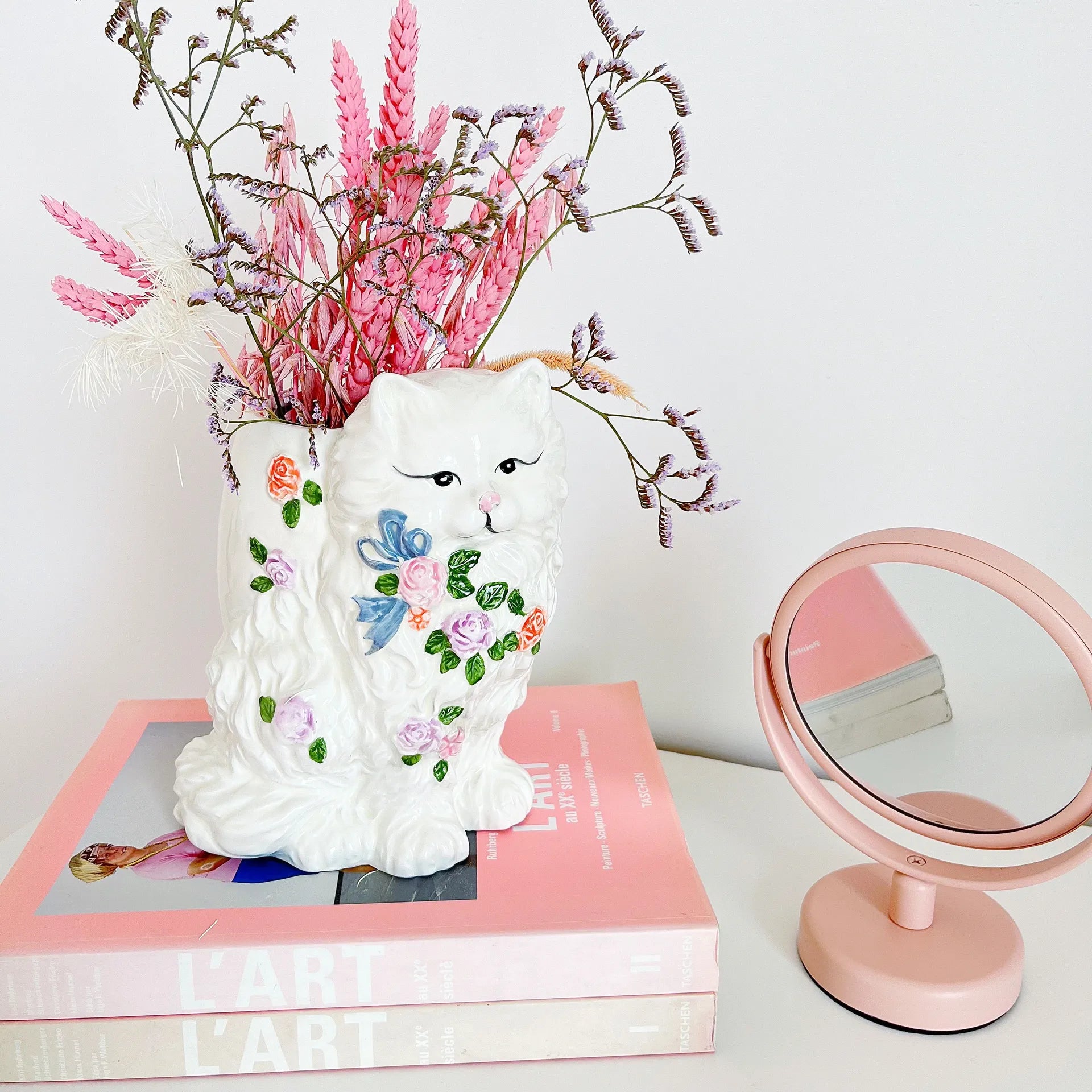 Vase chat fleuri - Club Barbara