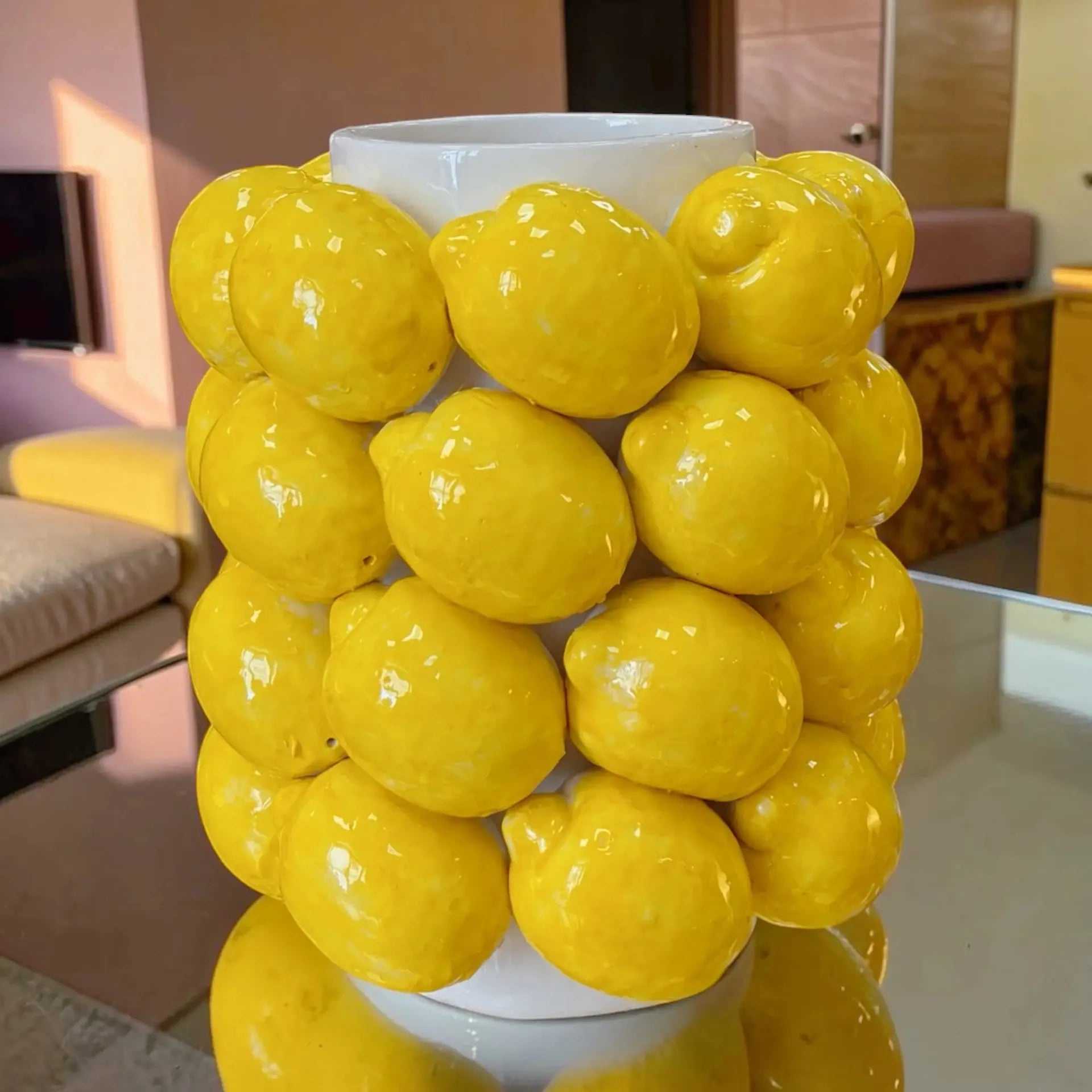 Vase citrons en céramique vintage, Sicile, années 70 - Club Barbara