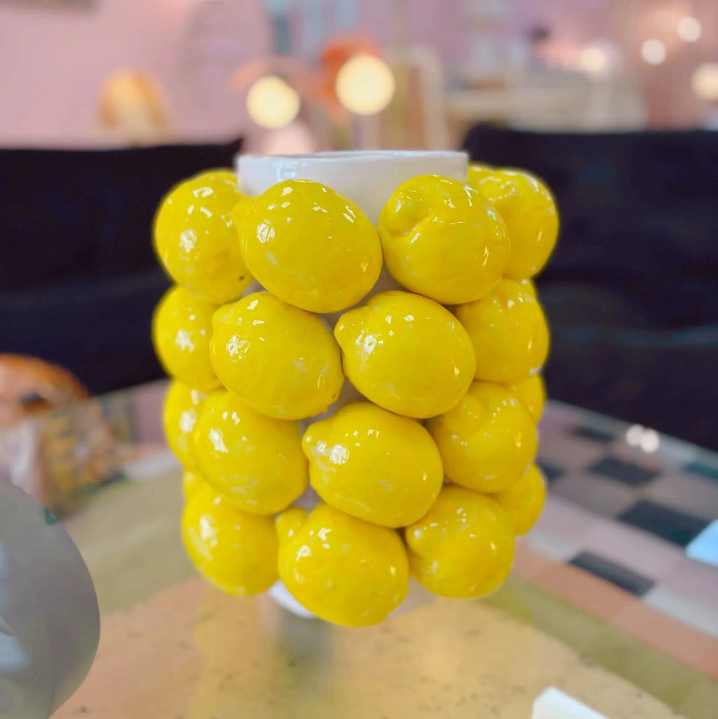 Vase citrons en céramique vintage, Sicile, années 70 - Club Barbara