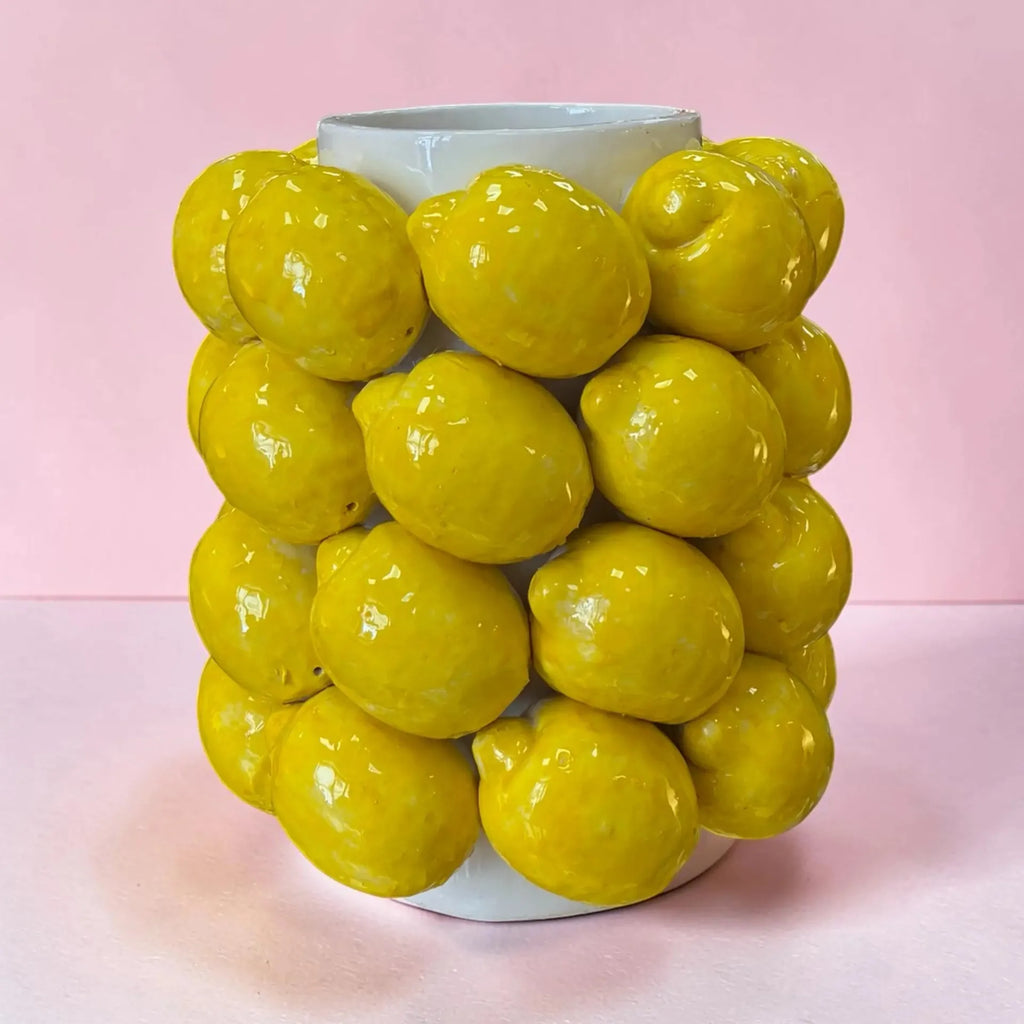 Vase citrons en céramique vintage, Sicile, années 70 - Club Barbara