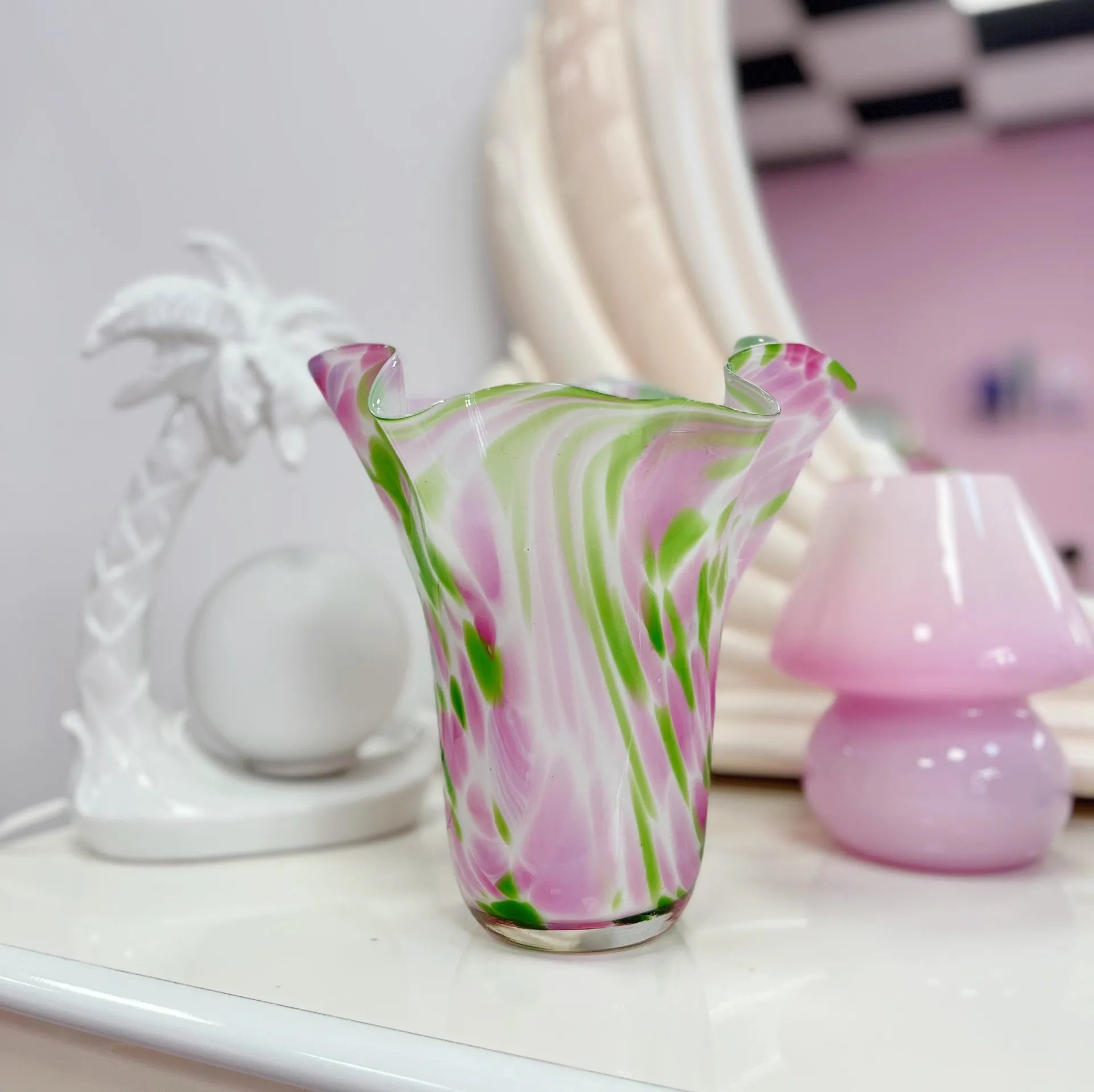 Vase corolle rose et vert - Club Barbara