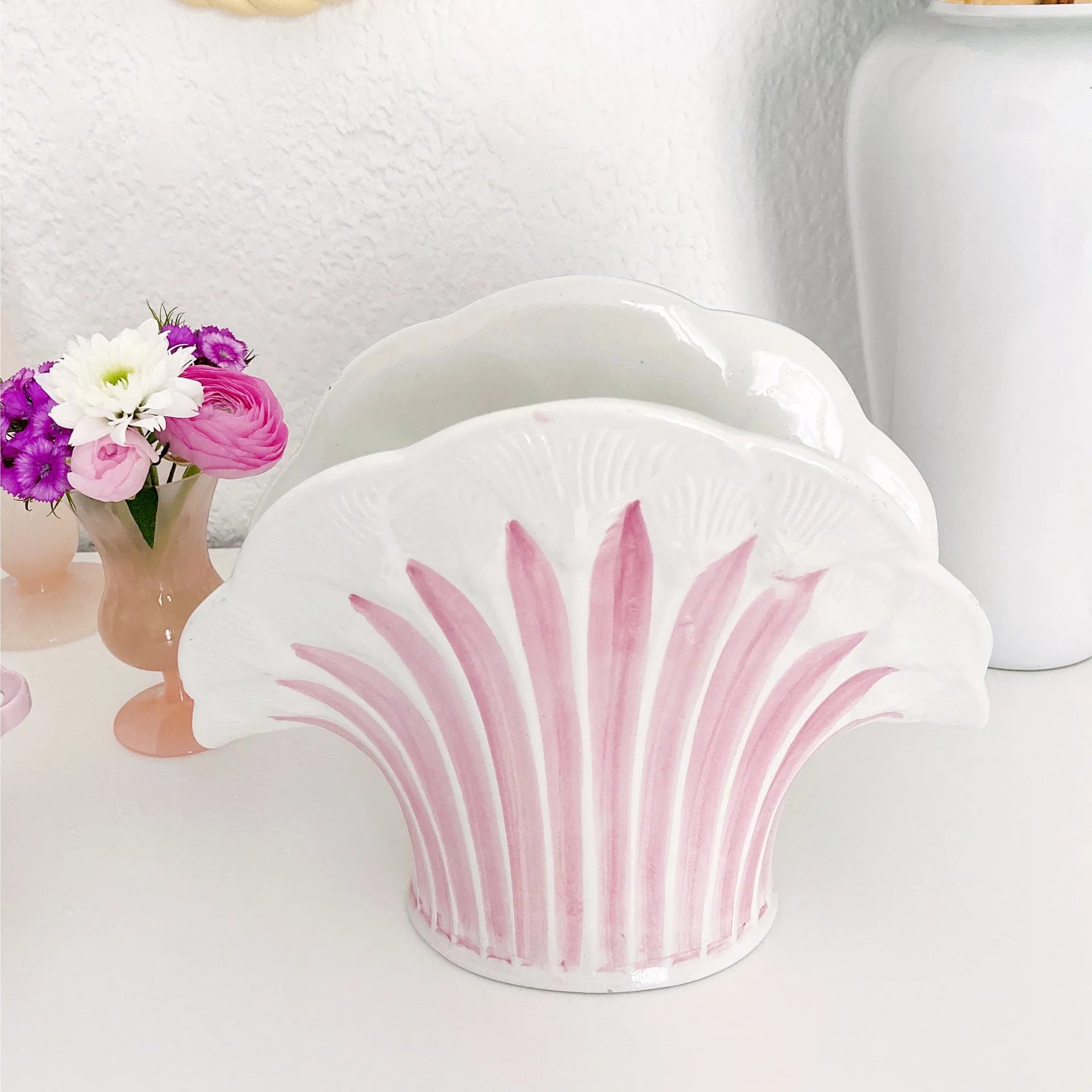 Vase éventail rose style Art Déco - Club Barbara