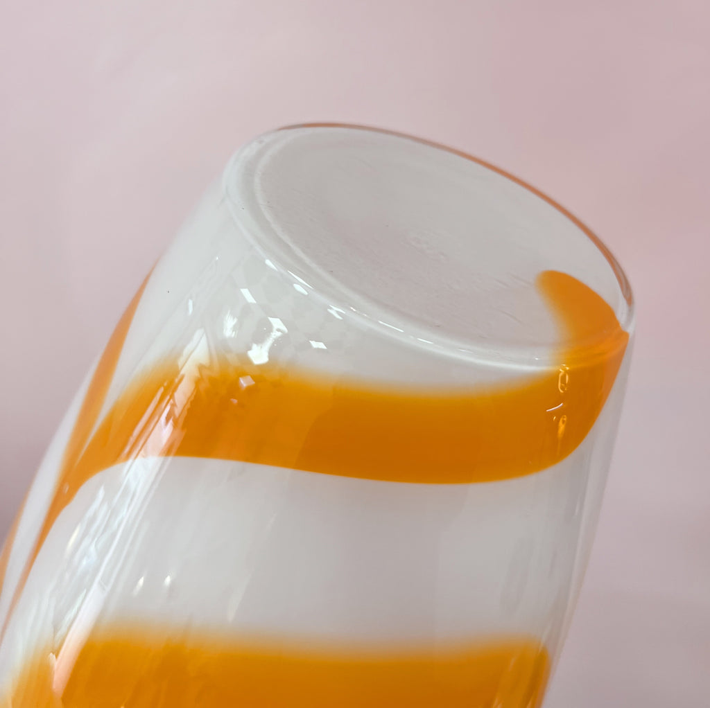 Vase en verre soufflé lattimo, Murano, Années 70