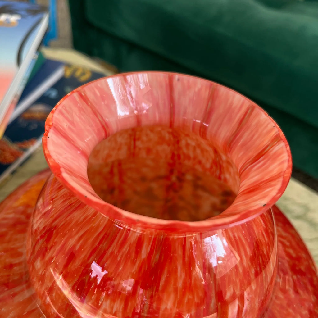 Vase orange en verre soufflé - Club Barbara
