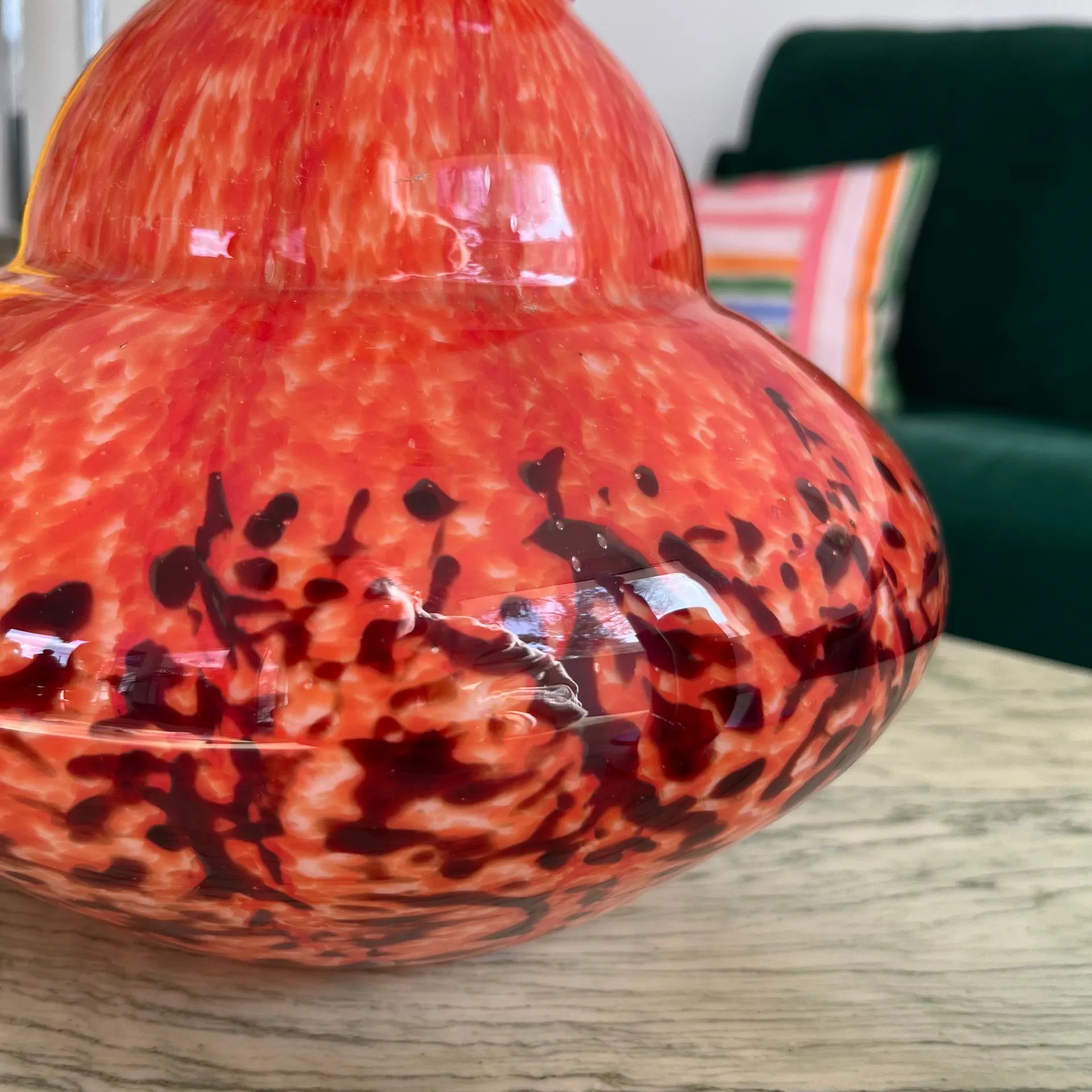 Vase orange en verre soufflé - Club Barbara