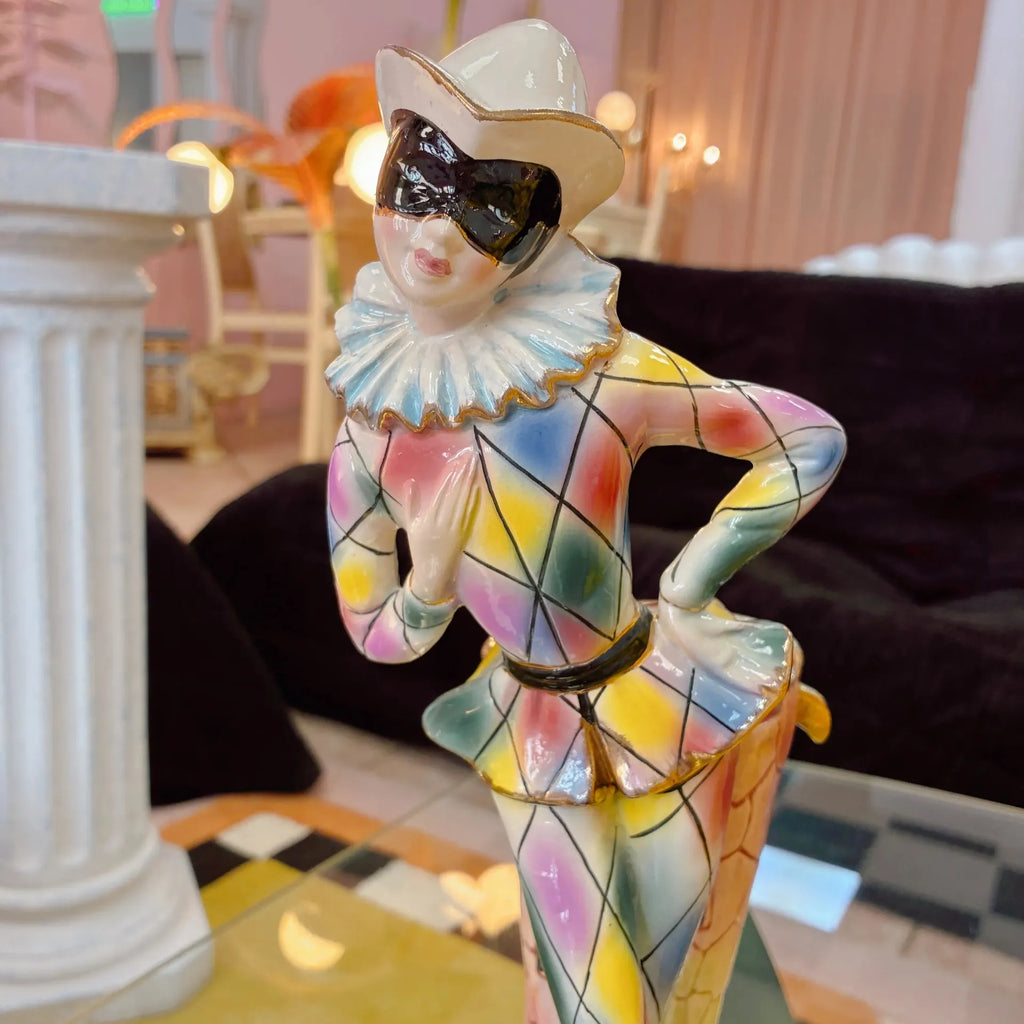 Vase pierrot arlequin vintage en céramique italienne, années 60-70 - Club Barbara
