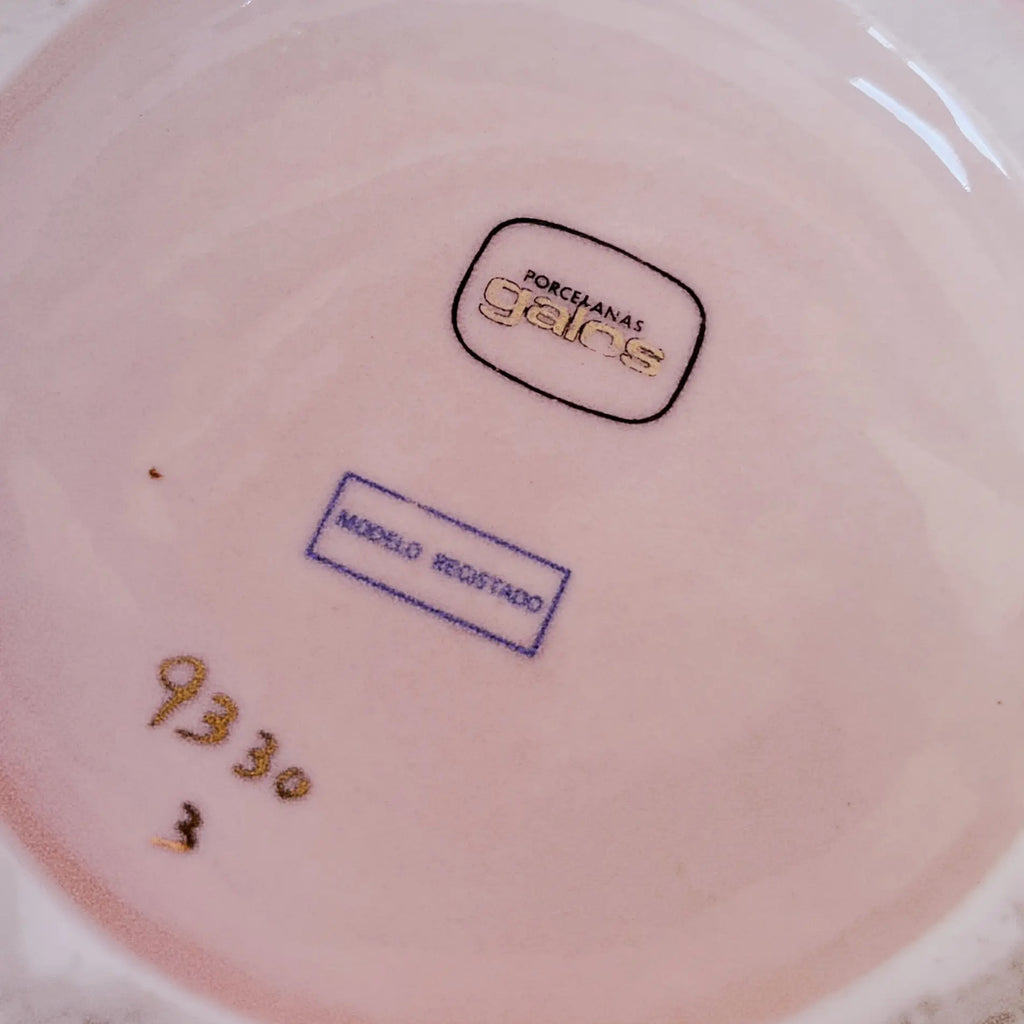 Paire de vases Porcelanas Galos en porcelaine platine et or, Espagne années 80, Club Barbara
