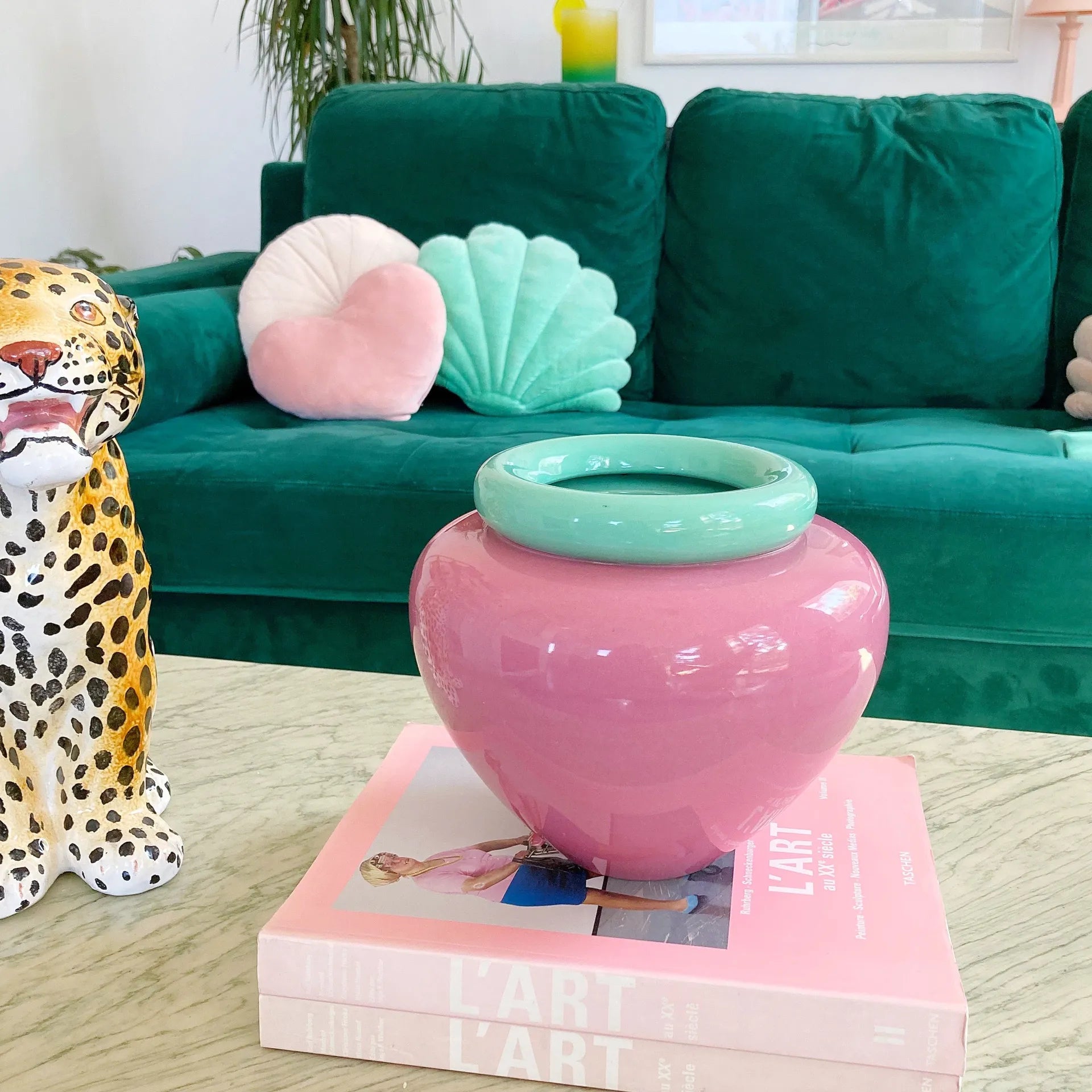 Vase rose et vert 80’s - Club Barbara
