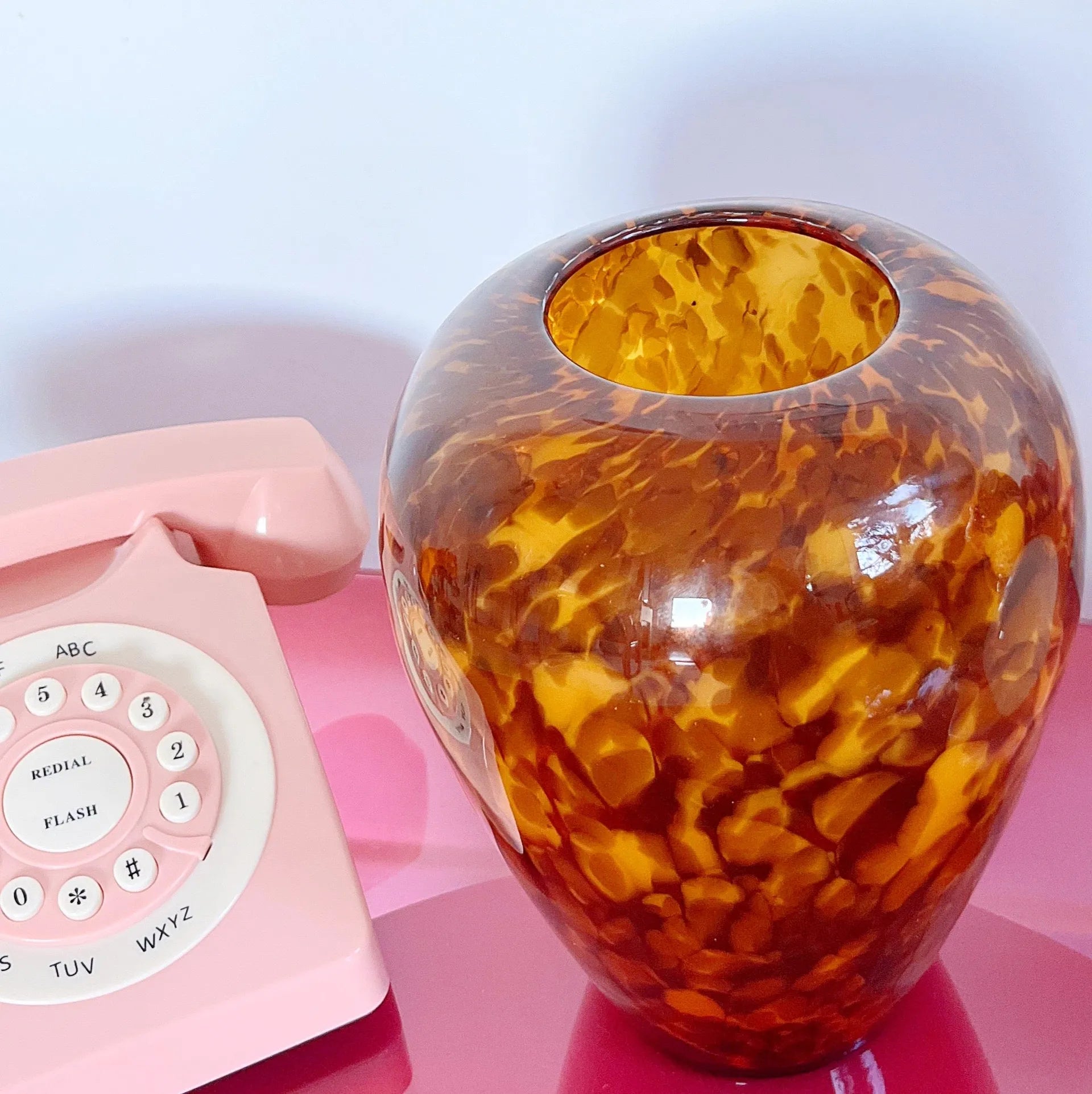 Vase tacheté 80s en verre soufflé - Club Barbara