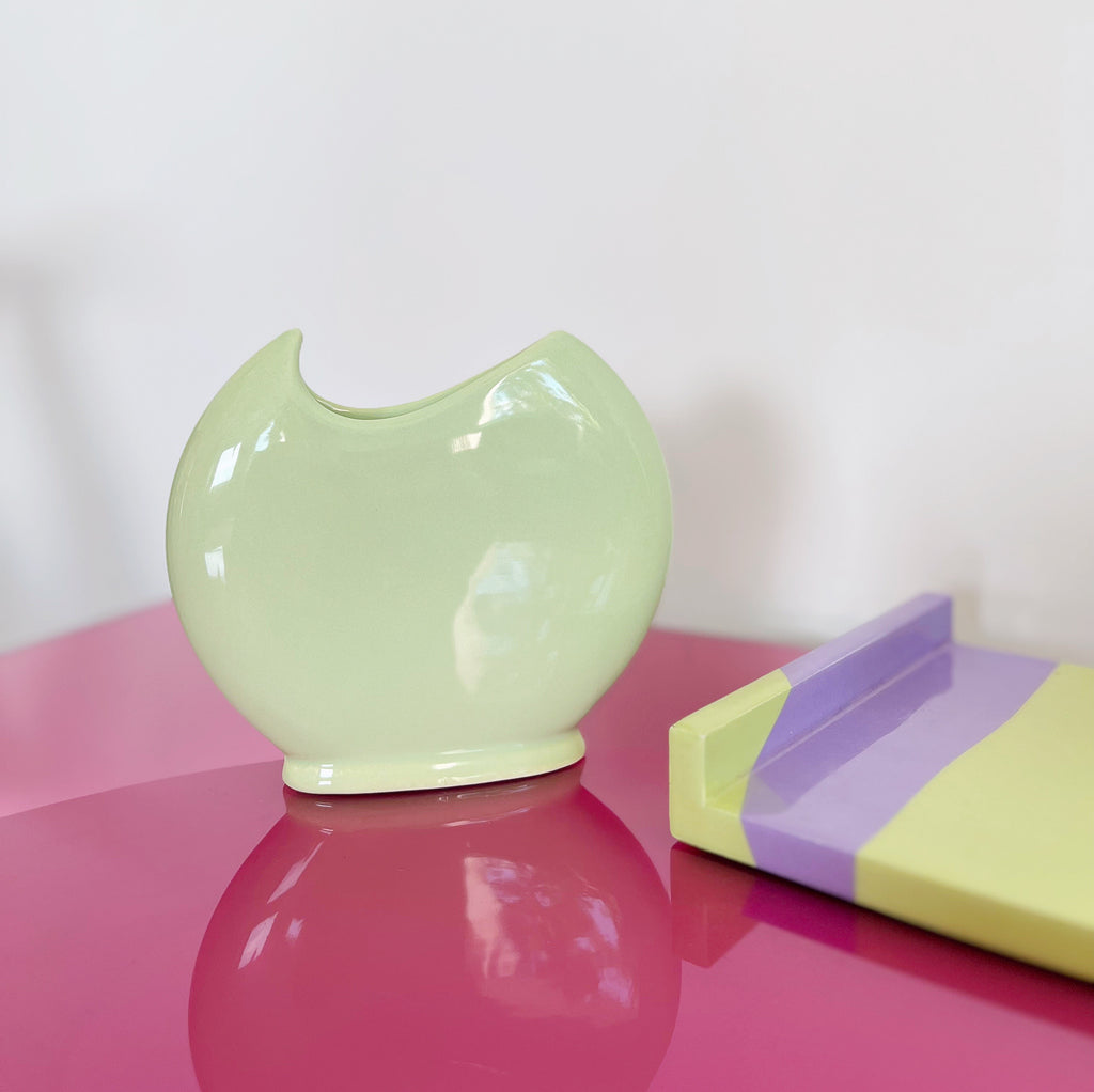 Vase wavy vert pastel