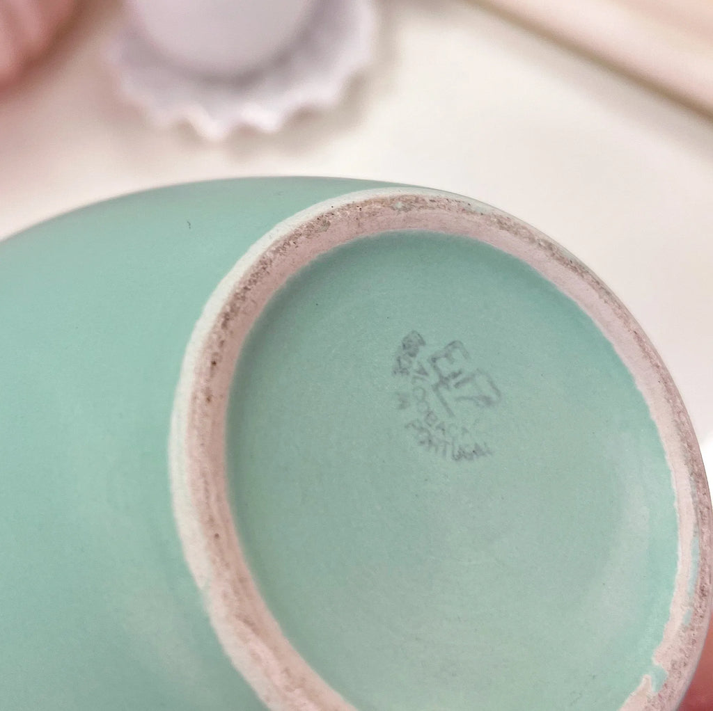 Vase vert d’eau vintage, années 80, made in Portugal - Club Barbara