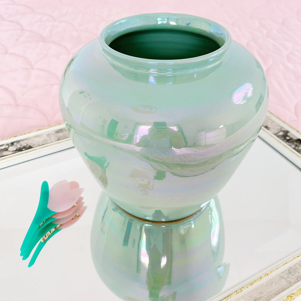 Vase vert iridescent - Club Barbara