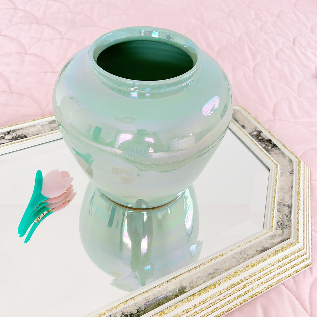 Vase vert iridescent - Club Barbara