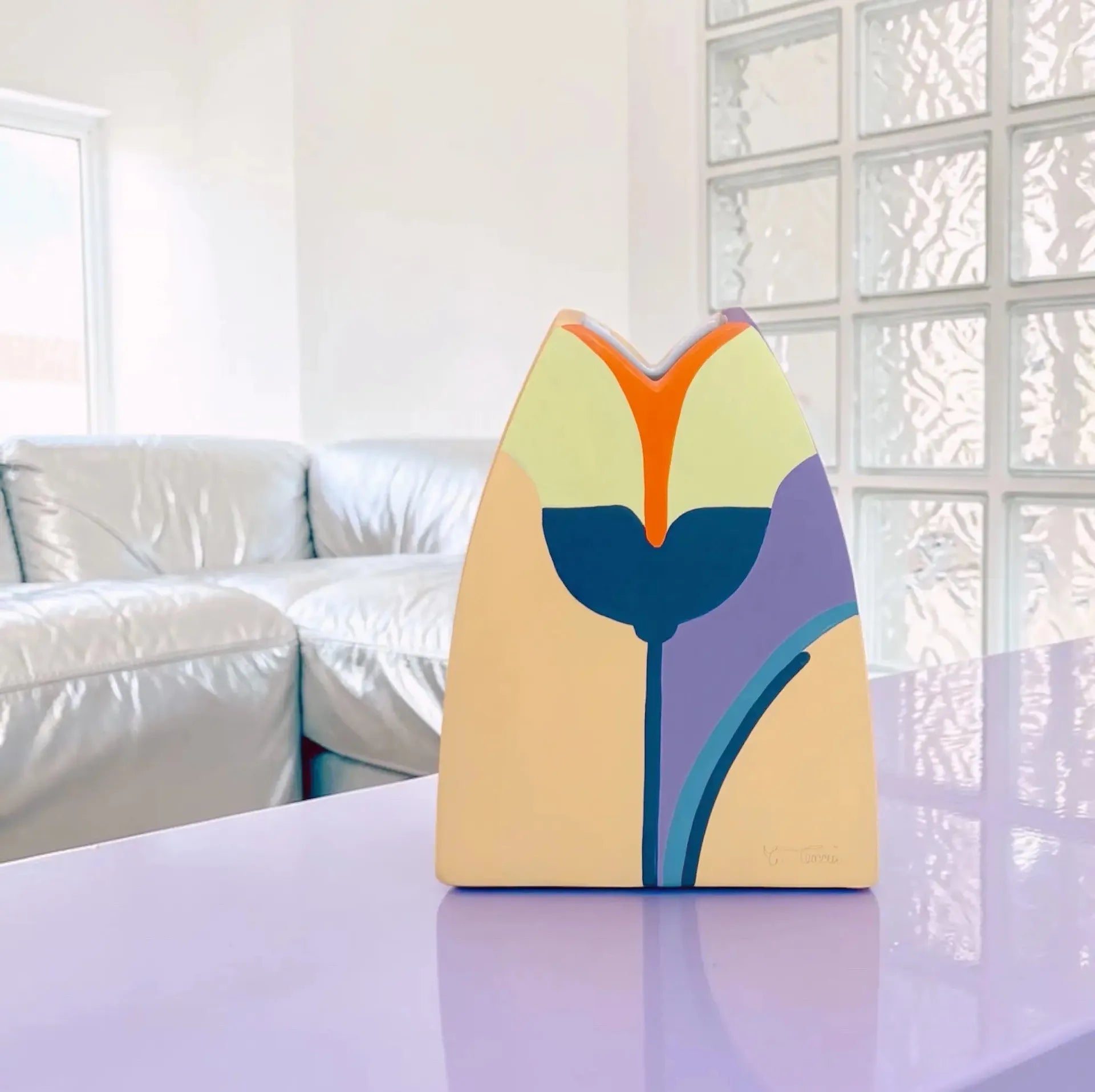 Vase vintage en céramique peinte à la main, Tiziana Coccia pour Goebel Ergo, Memphis Design, années 80 - Club Barbara