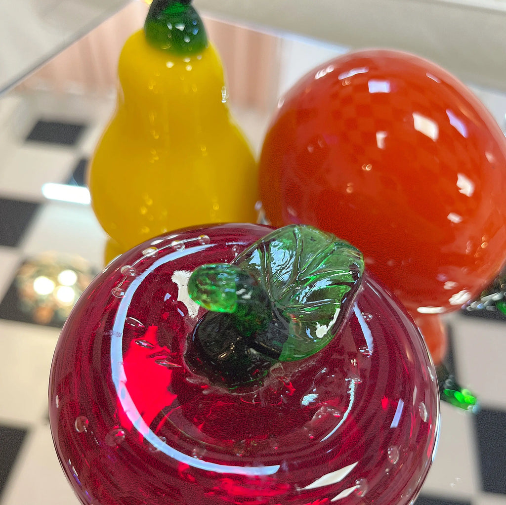 Trio de fruits en verre vintage italien attribué, Club Barbara
