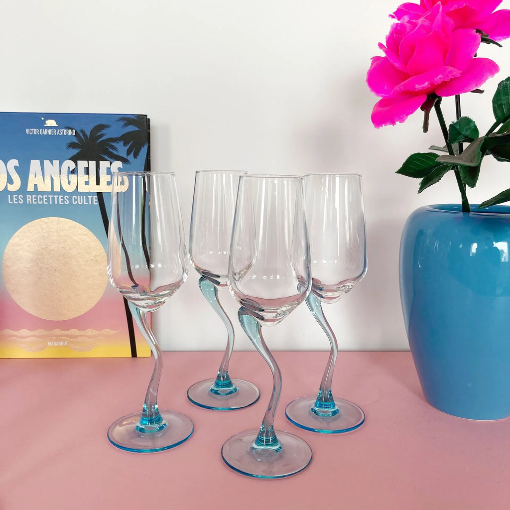 Verres zig zag bleus - Club Barbara