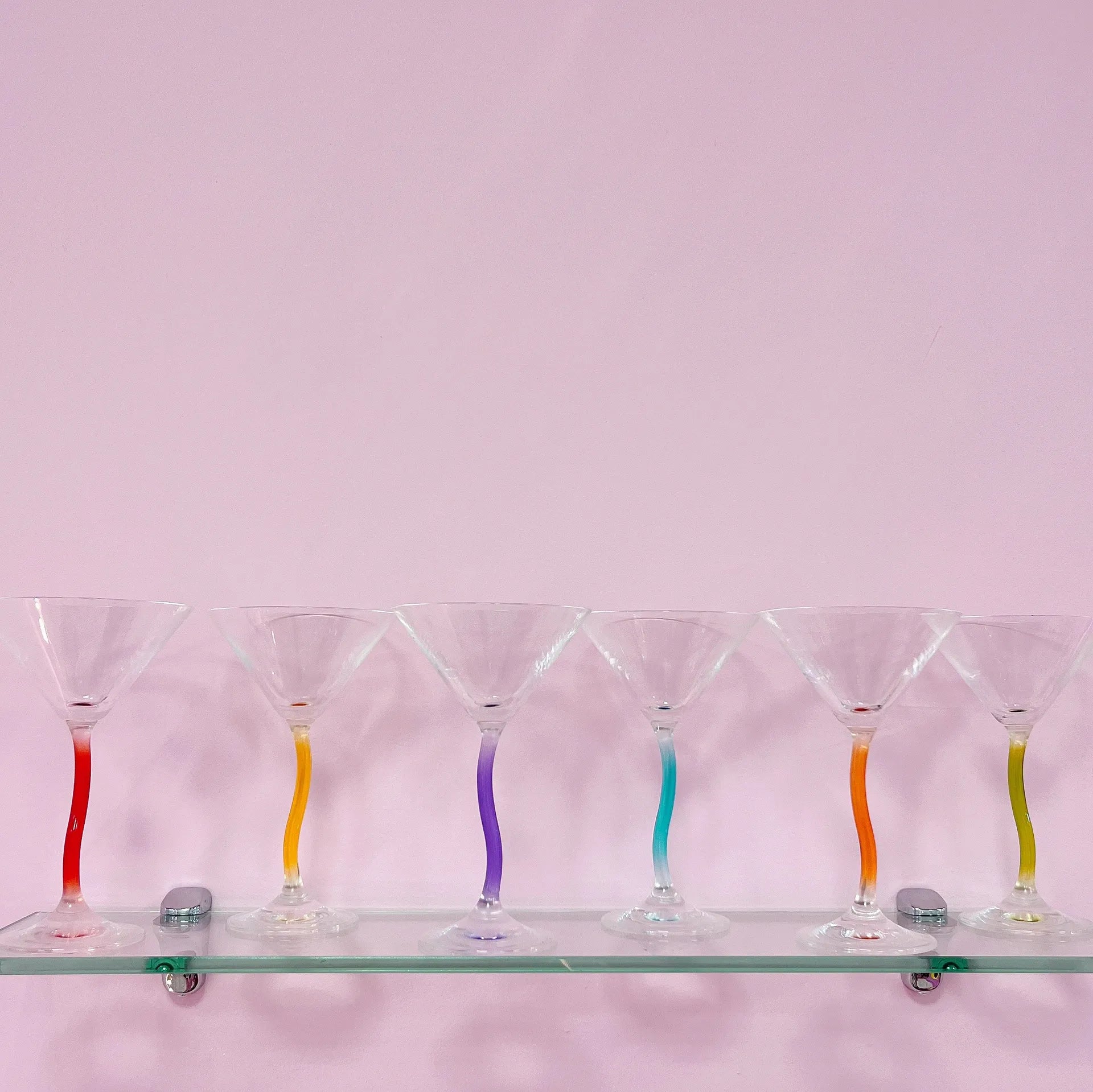 Verres zig-zag vintage colorés - Club Barbara
