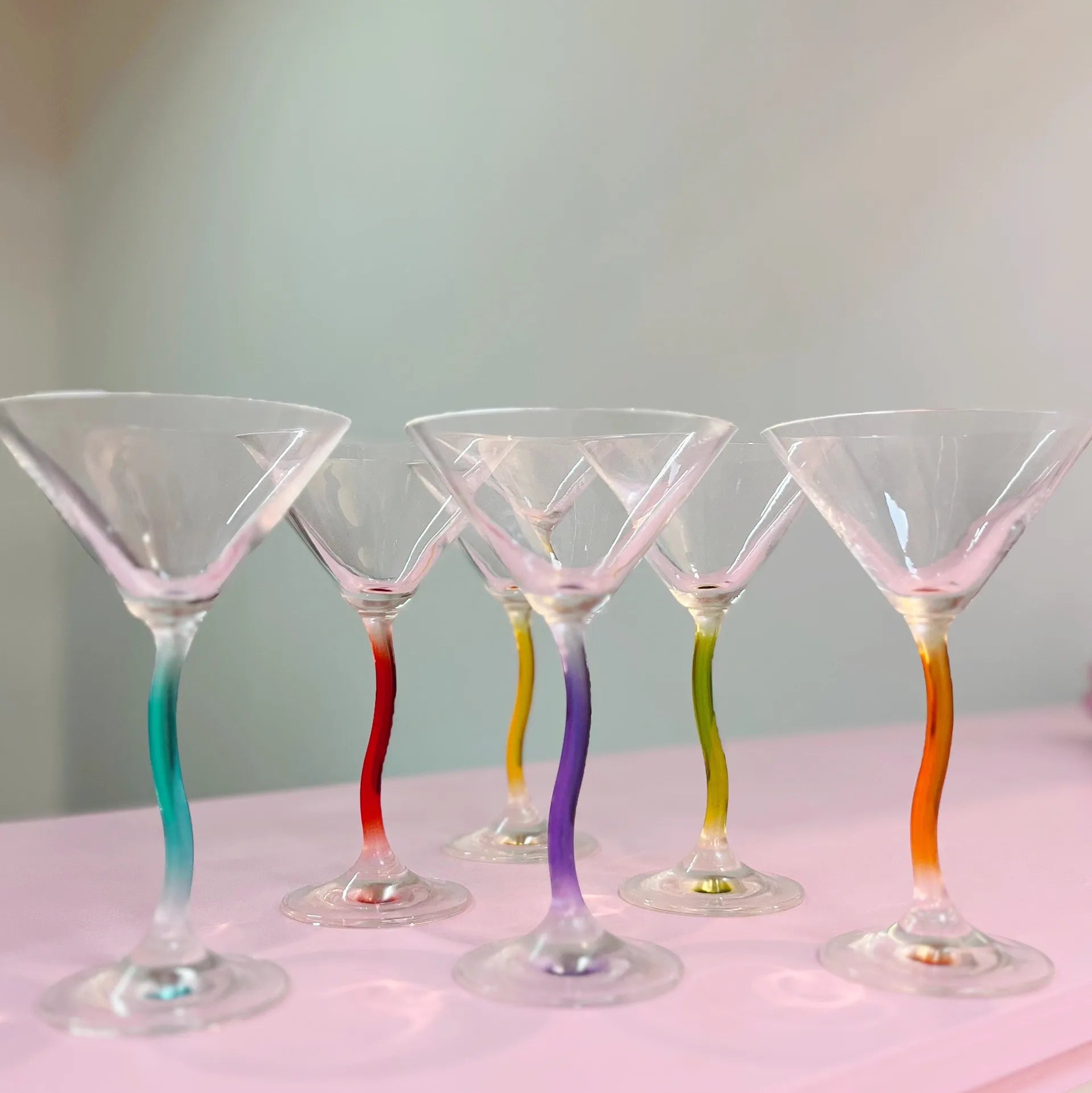 Verres zig-zag vintage colorés - Club Barbara