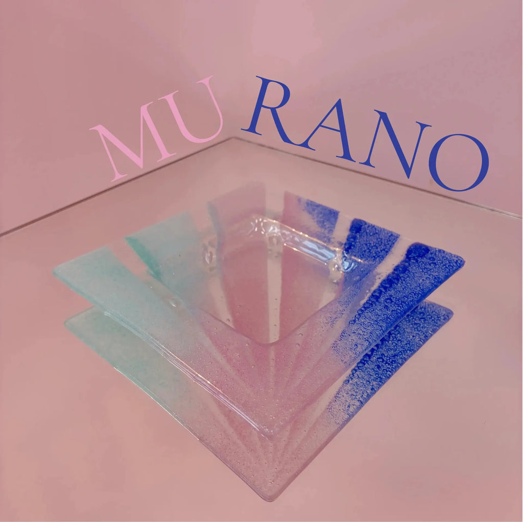 Vide-poche cendrier vintage en verre de Murano, dégradé pastel, années 70 - Club Barbara