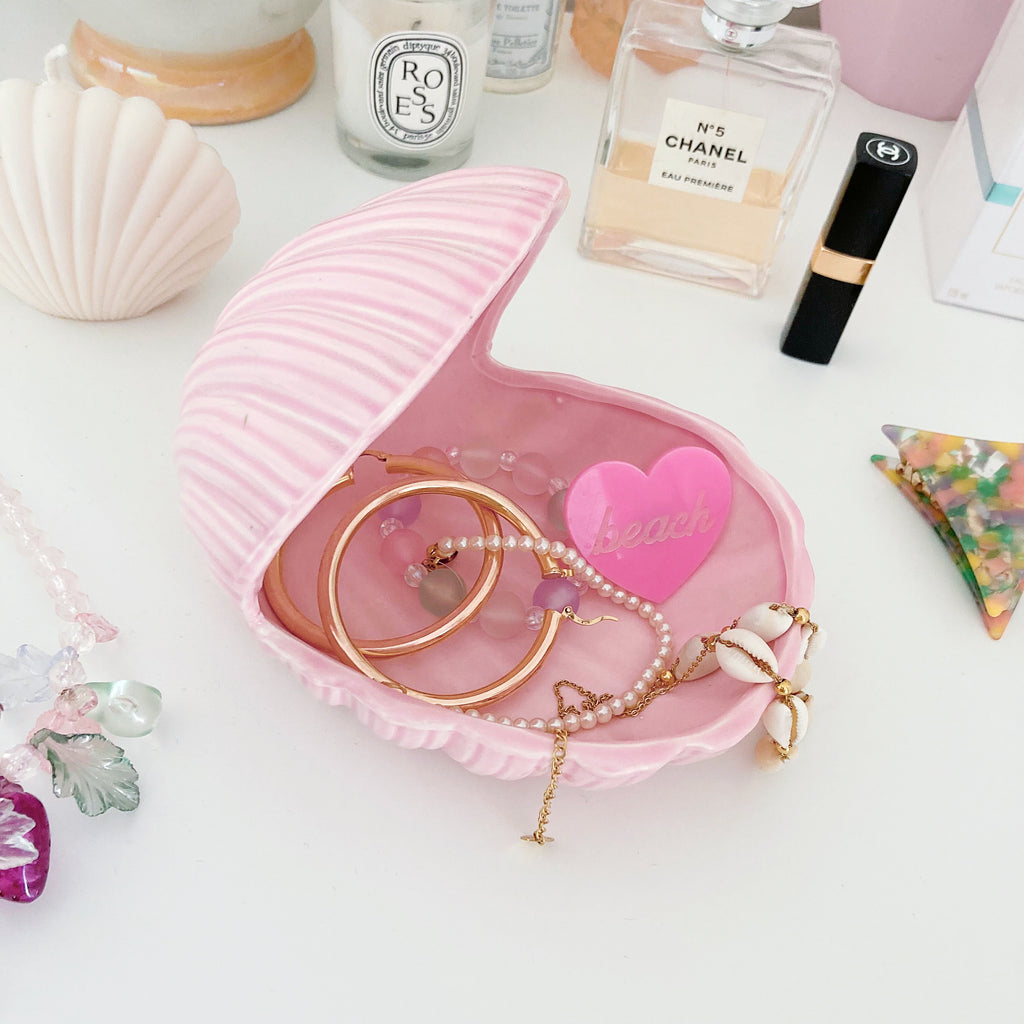 Vide-poches ou coupelle coquillage rose