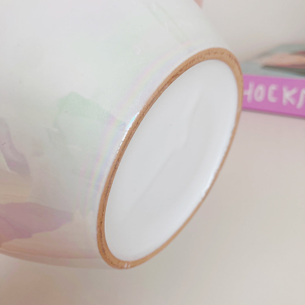 Vase drapé iridescent