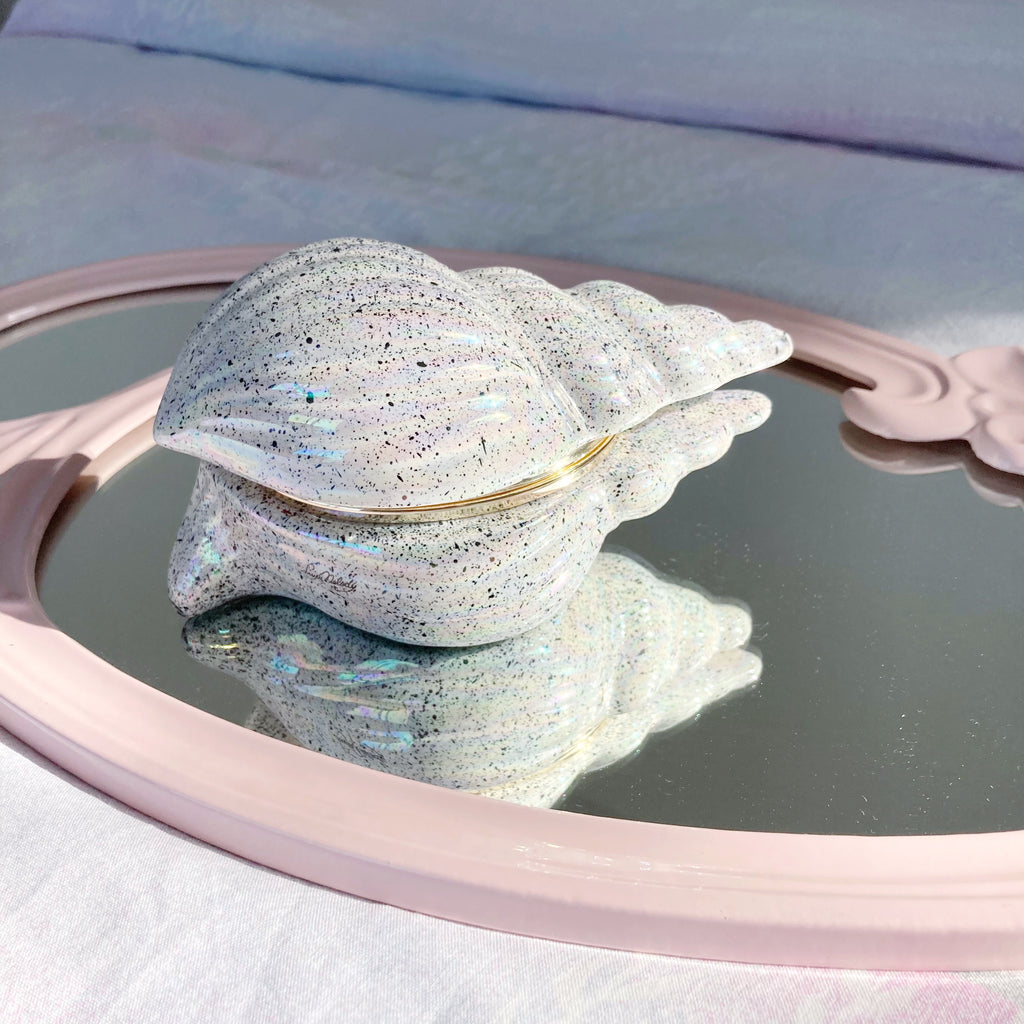 boite coquillage iridescente vintage
