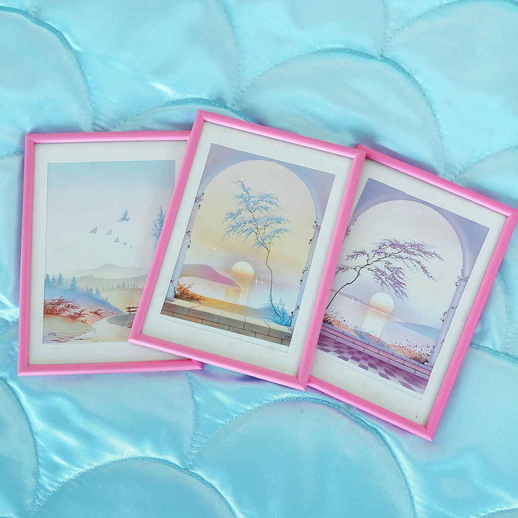 Triptyque de cadres années 80